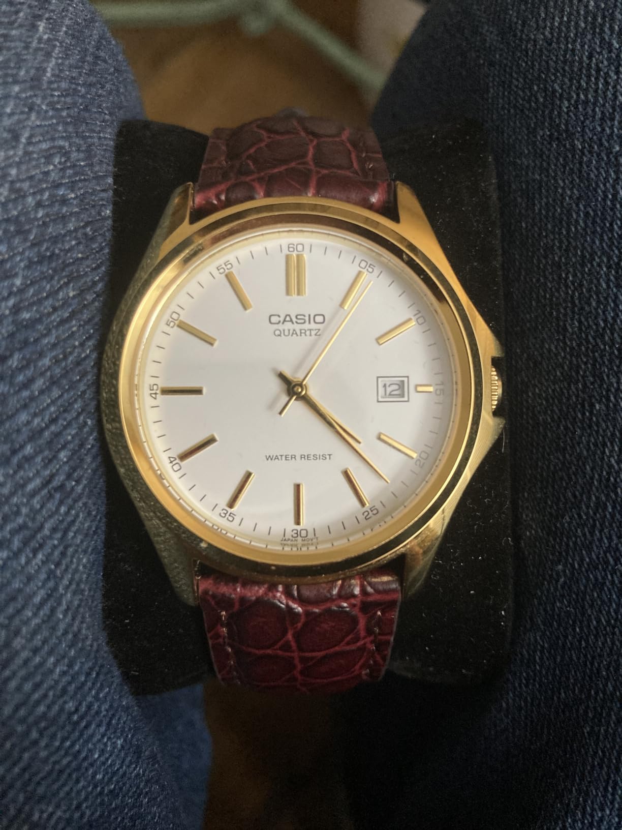 Casio MTP-1183Q-7A Men's Gold Analog Dress Watch w/Croc-Leather Band & Date customer photo 1