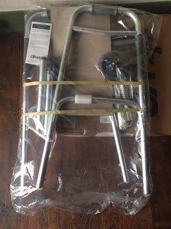 Drive Medical Two-Button Folding Walker with Wheels, Height Adjustable customer photo 2