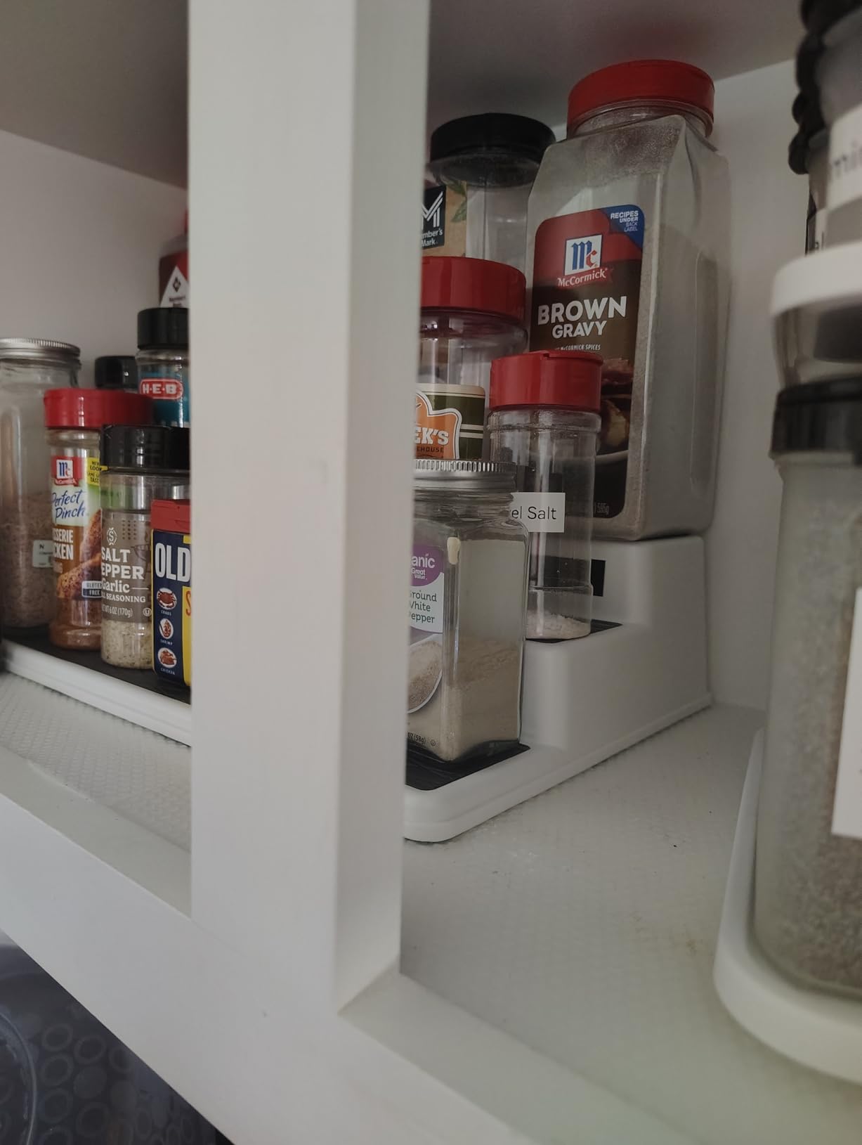 Copco 3-Tier Spice Rack Organizer for Cabinet - 15 Inch Non-Skid Pantry Organizer and Storage Shelf for Spices, Canned Goods, Seasonings - White and Gray Kitchen Cabinet Organizer customer photo 1