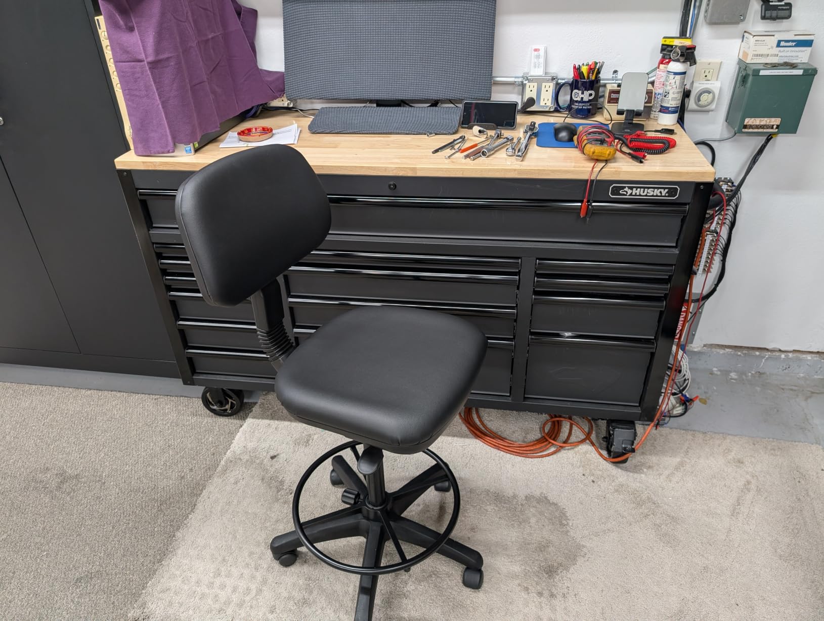 Office Star DC Series Adjustable Drafting Chair with Foot Ring and Sculptured Foam Seat, Black Vinyl customer photo 1