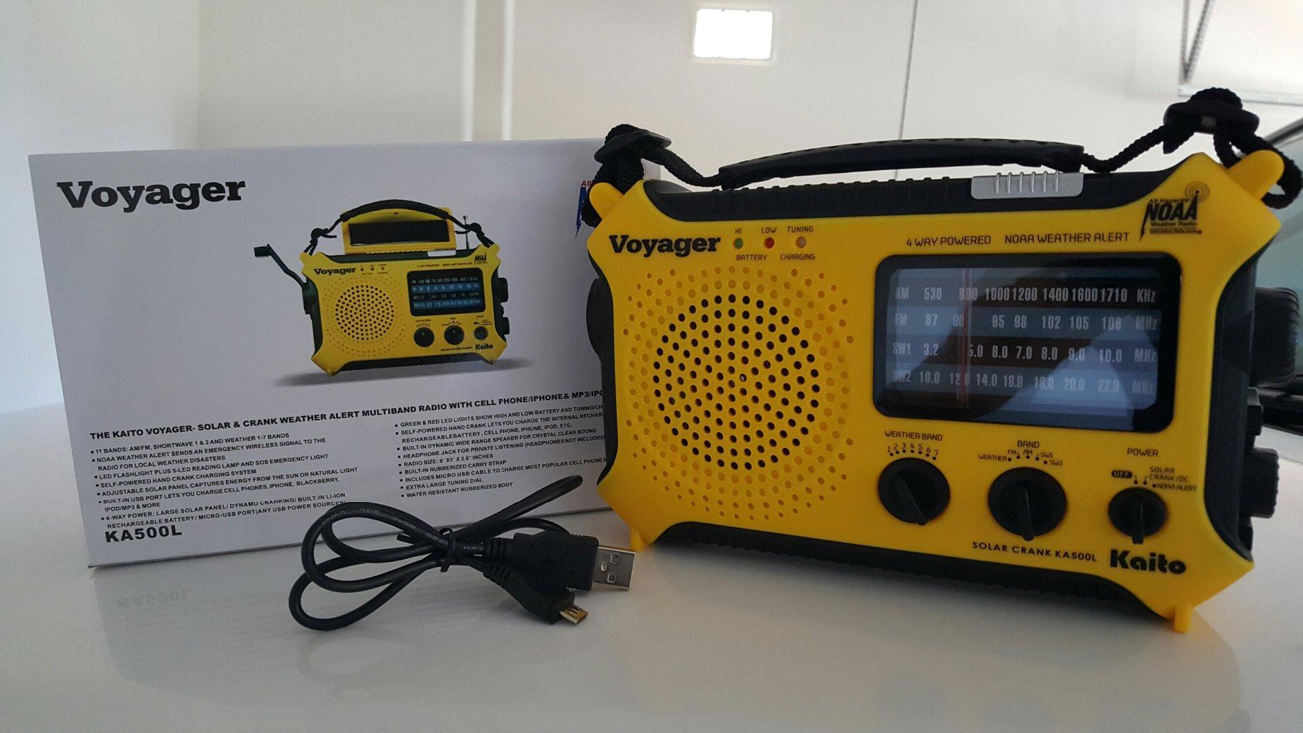 Kaito KA500 5-way Powered Solar Power,Dynamo Crank, Wind Up Emergency AM/FM/SW/NOAA Weather Alert Radio with Flashlight,Reading Lamp and Cellphone Charger, Yellow customer photo 2