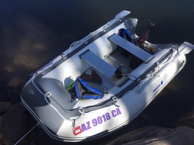 Newport 10ft 6in Newport Model Inflatable Dinghy Boat Transom Sport Tender - 5 Person - 15HP USCG Rated, White/Gray customer photo 2