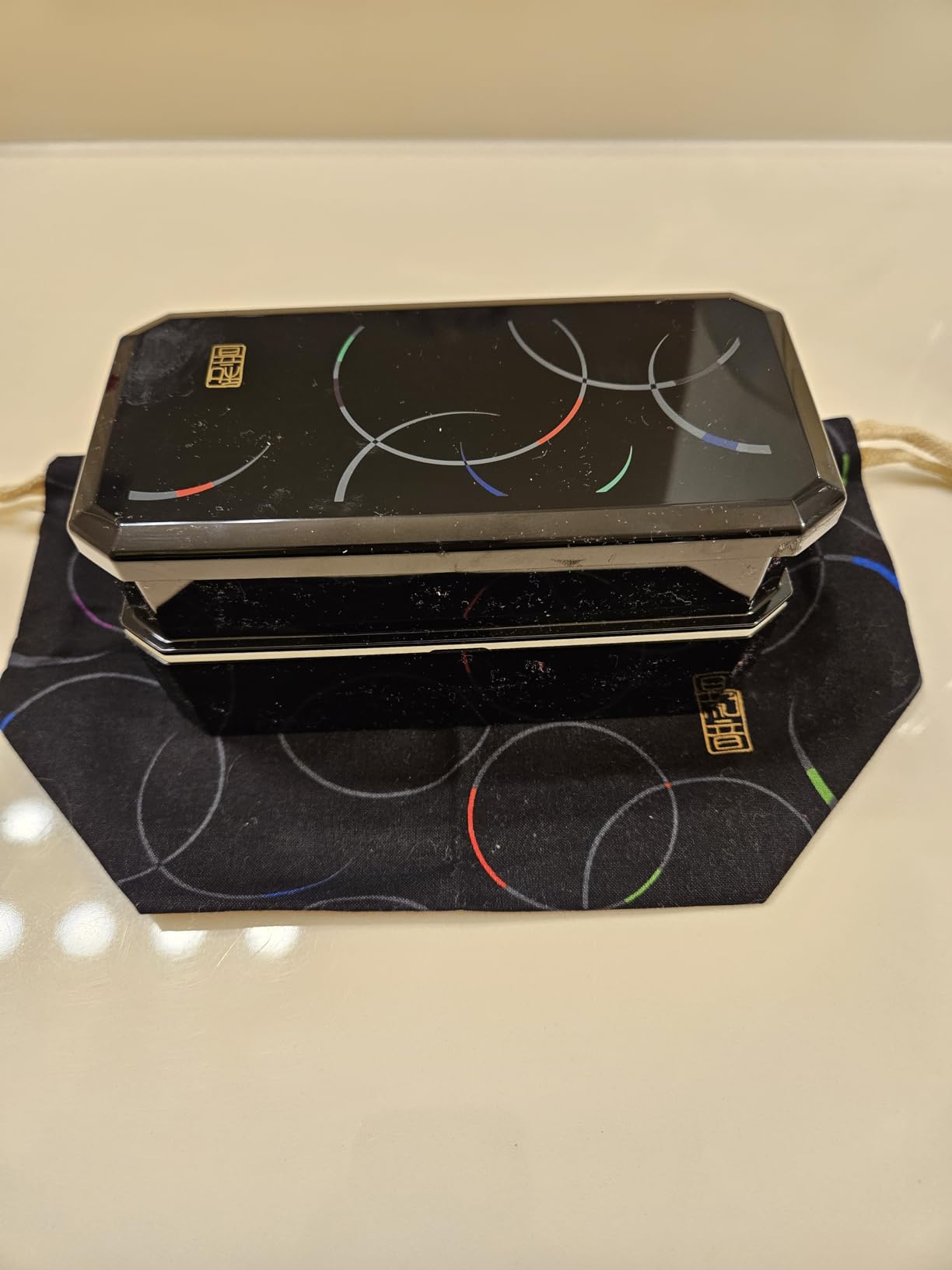 OSK PW-6+KB-1 Chord Shokado Lunch Box with Drawstring Lunch Bag, Made in Japan customer photo 1