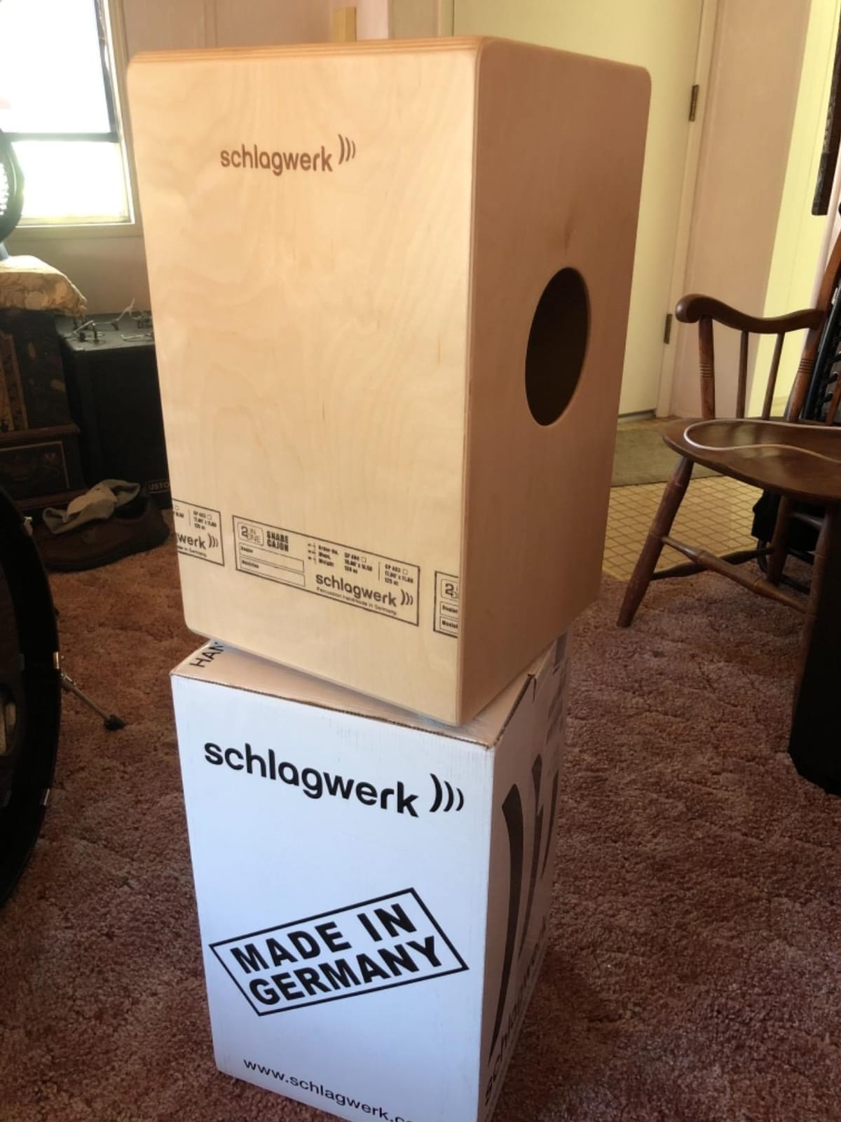 Schlagwerk CP404BLK 2inOne Series Snare Cajon l Black Baltic Birch Front Plate l Made in Germany customer photo 1