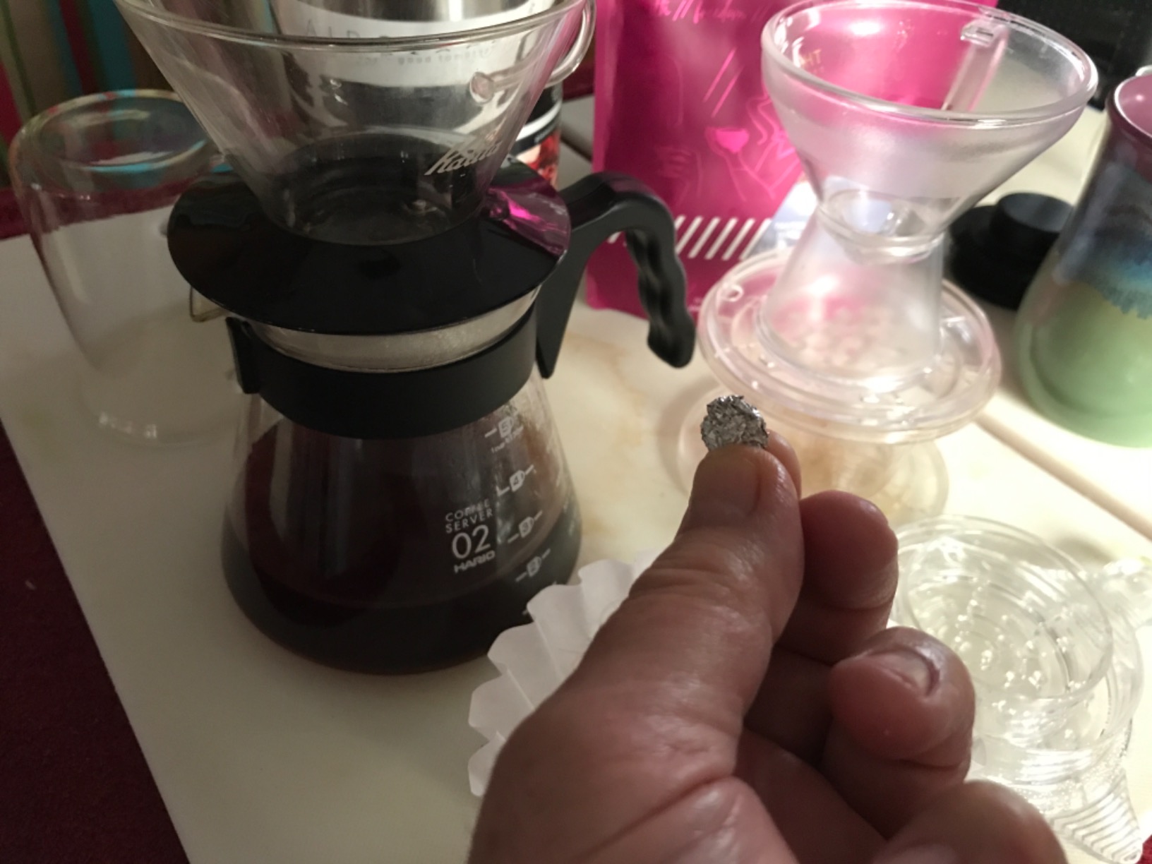 Kalita Wave Pour Over Coffee Dripper, Size 185, Makes 16-26oz, Single Cup Maker, Heat-Resistant Glass, Patented & Portable, black customer photo 1