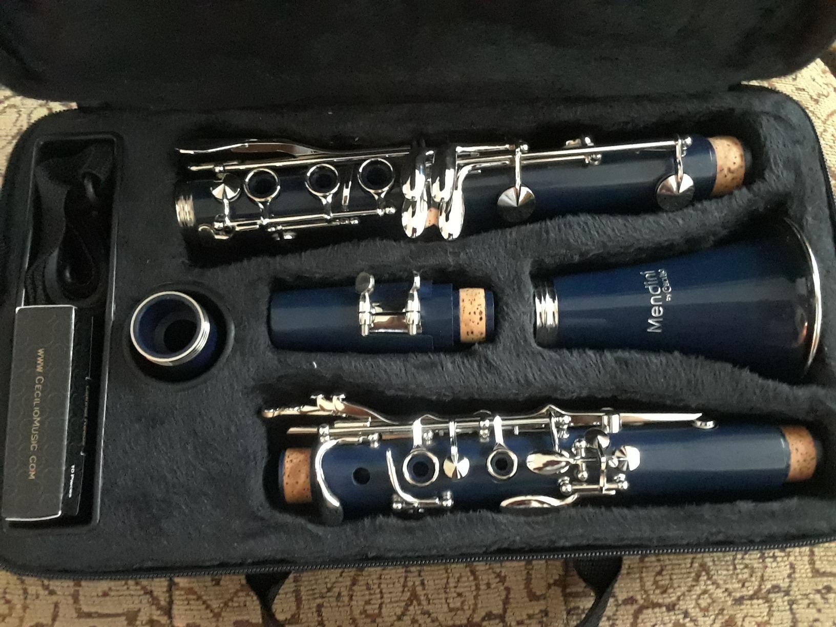 Mendini by Cecilio Ebonite Bb Clarinet Kit for Beginner - Black | B Flat Clarinet Kit with 10 Reeds, Mouthpiece, Cork Grease, Hard Case, Stand, Pocketbook, Cleaning Cloth, Gloves customer photo 1