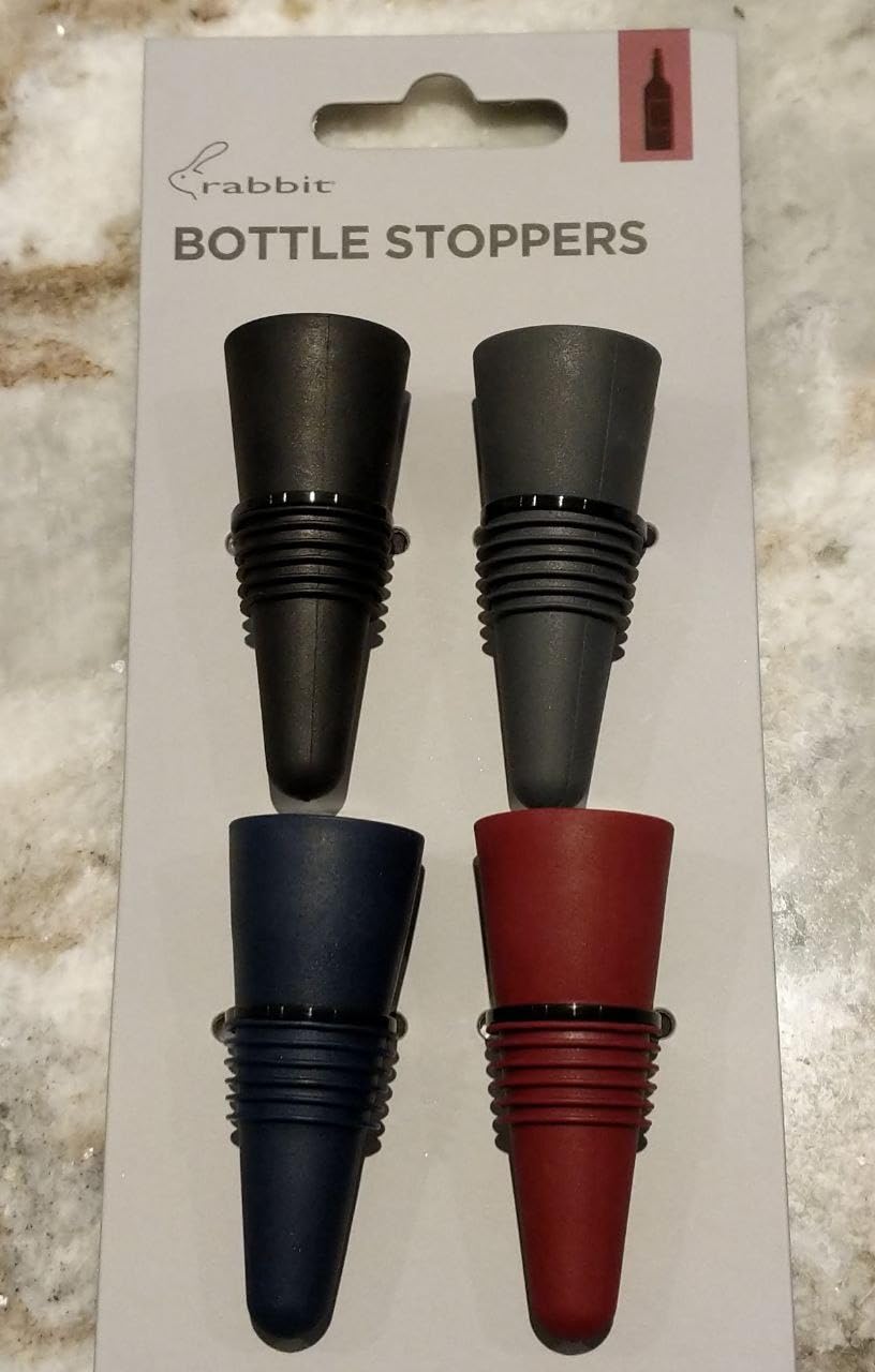 Rabbit W6121 Bottle Stoppers Set of 4, Multicolor Wine Bottle Caps to Preserve Freshness, Stylish and Durable, Perfect for Parties and Gifts customer photo 2