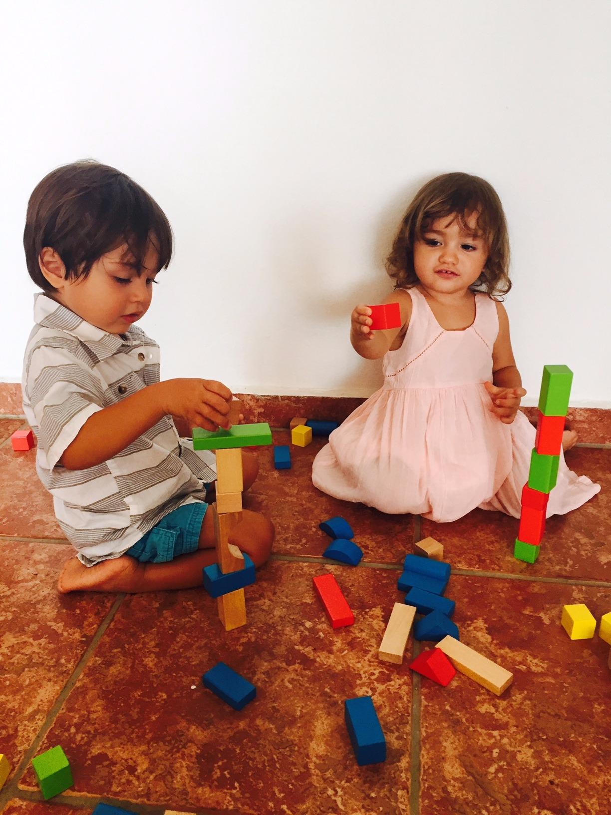 Hape Maple Wood Kids Building Blocks Stacking Wooden Block Educational Toy Set for Toddlers, 50 Brightly Colored Pieces in Assorted Shapes and Sizes customer photo 2