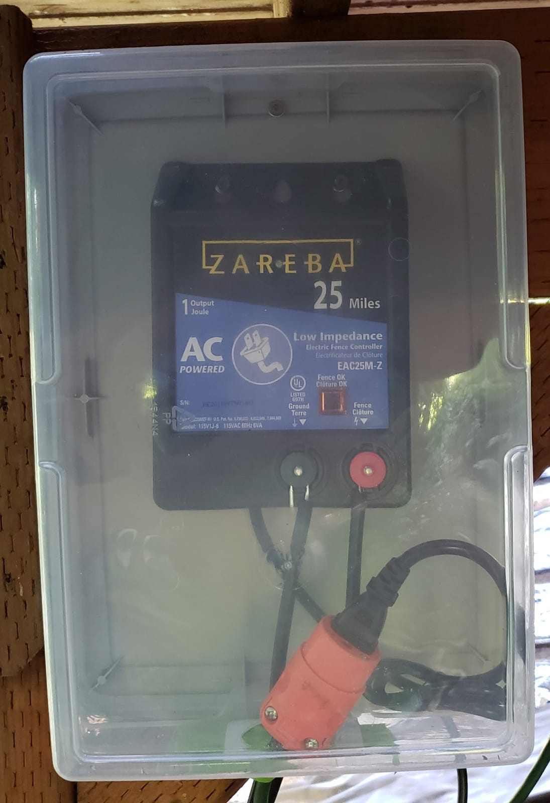 Zareba 25 Mile AC Powered Low Impedance Electric Fence Charger - Plug In Fence Charger - Contain Bulls, Cattle, Dogs, Exotics, Horses & More - Keep Predators Out - EAC25M-Z customer photo 2