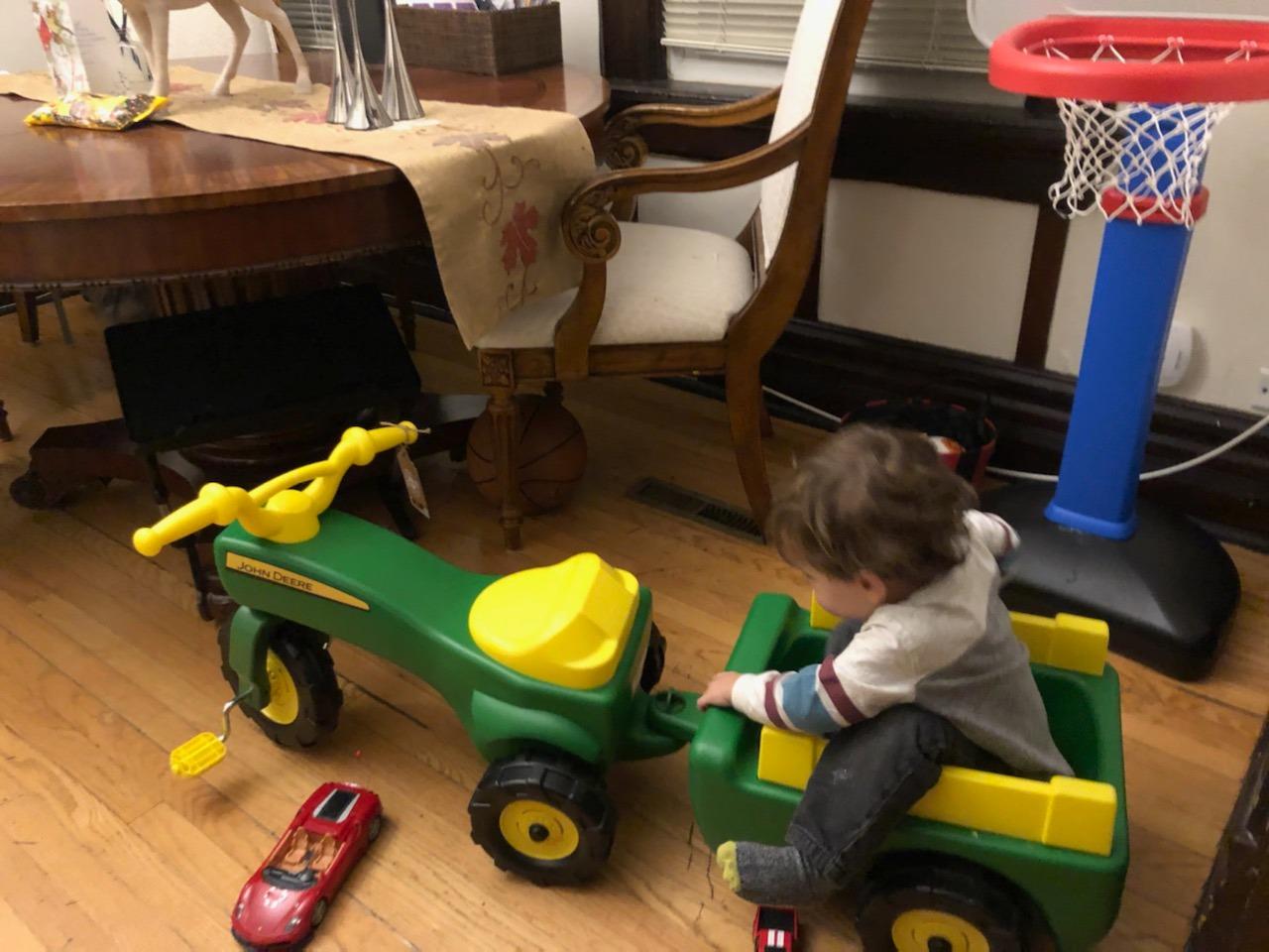 John Deere Ride On Toys Pedal Tractor with Wagon for Kids Aged 18 Months to 3 Years, Green/Yellow customer photo 2