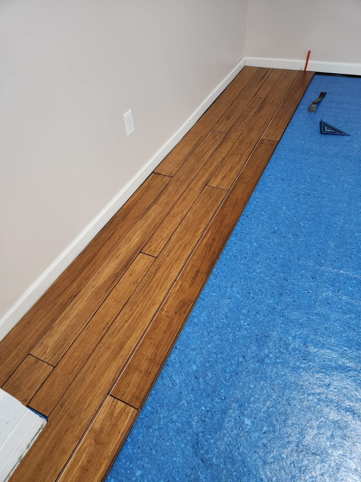 QuietWalk Underlayment 360 sq ft – 3 mm Thick – for Laminate & Hardwood Floors – Approved for Pre-Attached Pad – Recycled Fiber – Floating Install – Sound & Moisture Barrier – Made in USA customer photo 1