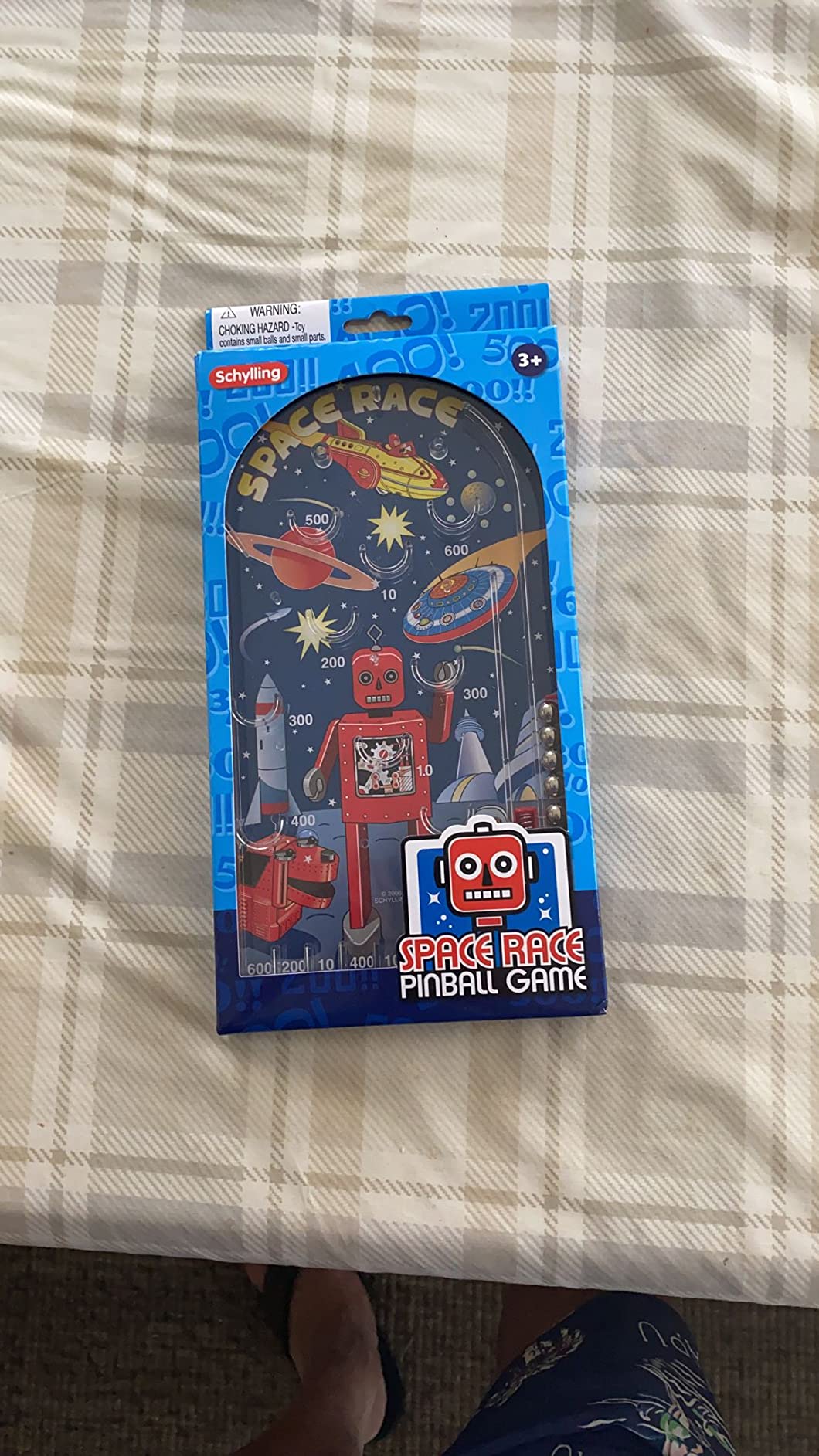 Schylling Space Race Pinball Game - Portable Retro Pinball Toy - Sturdy Construction with Lever, Metal Balls, and Classic Space Design - Ages 3 and Up customer photo 1