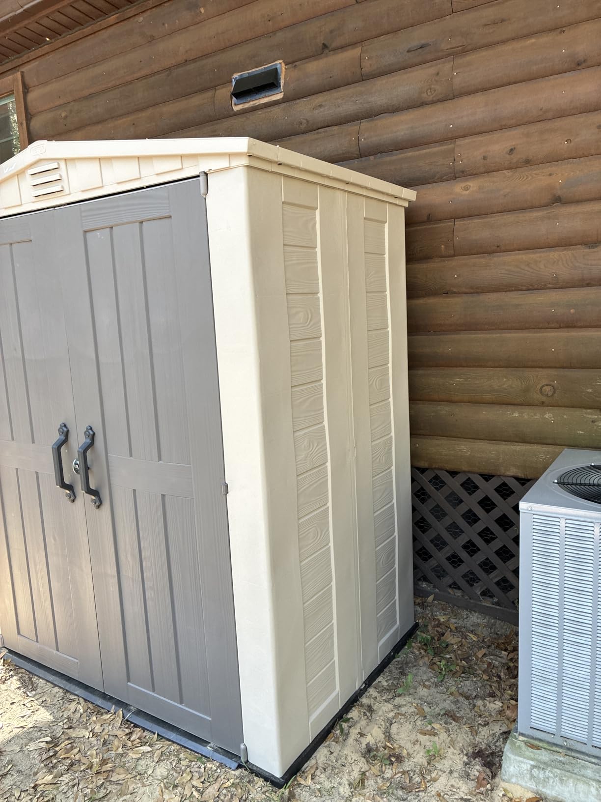 Keter Factor 6x3 Outdoor Storage Shed Kit-Perfect to Store Patio Furniture, Garden Tools Bike Accessories, Beach Chairs and Push Lawn Mower, Taupe & Brown customer photo 1