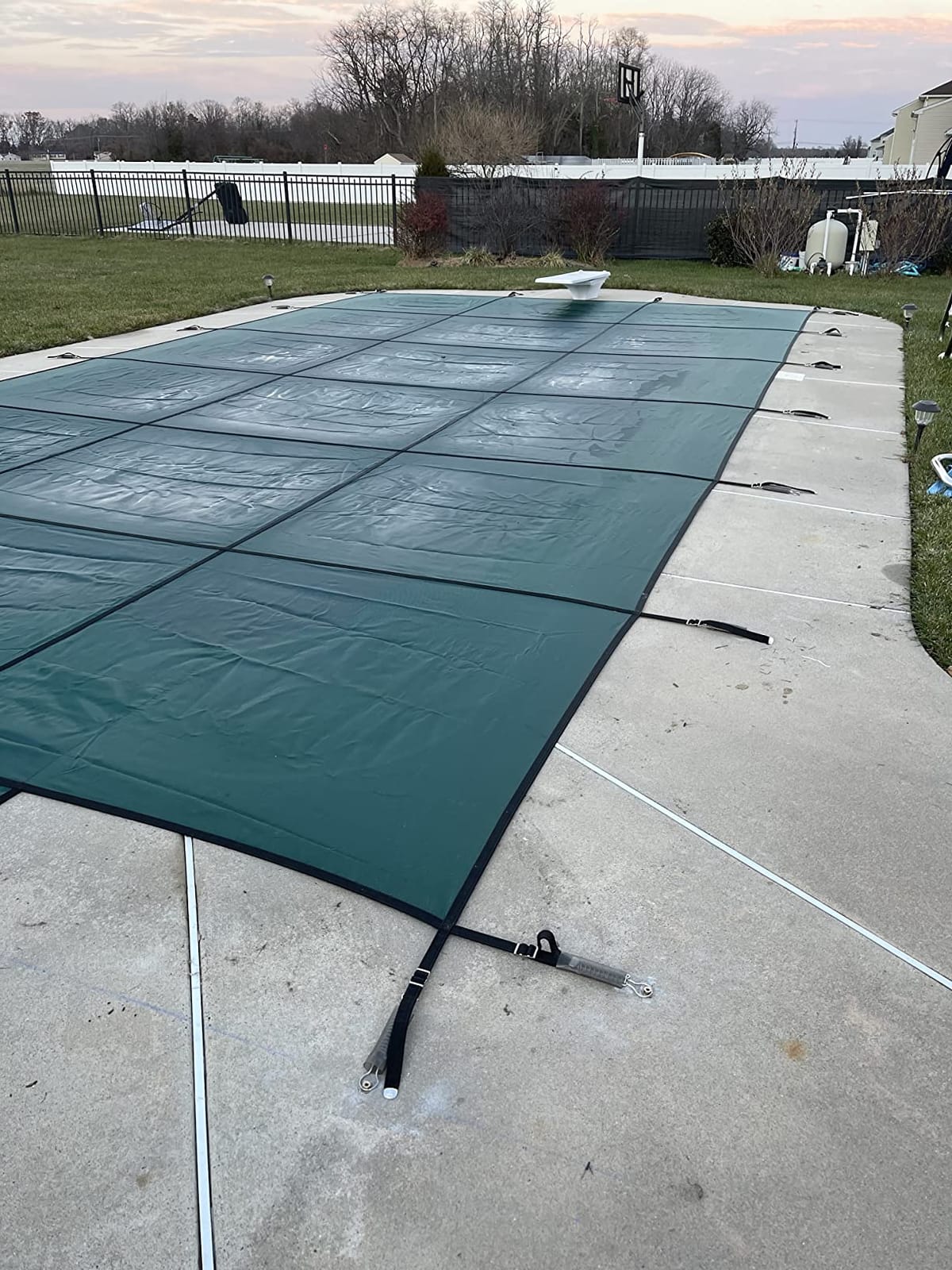 18-Year Mesh 18-ft x 36-ft In-Ground Pool Safety Cover with 4-ft x 8-ft Center Step - Blue customer photo 1