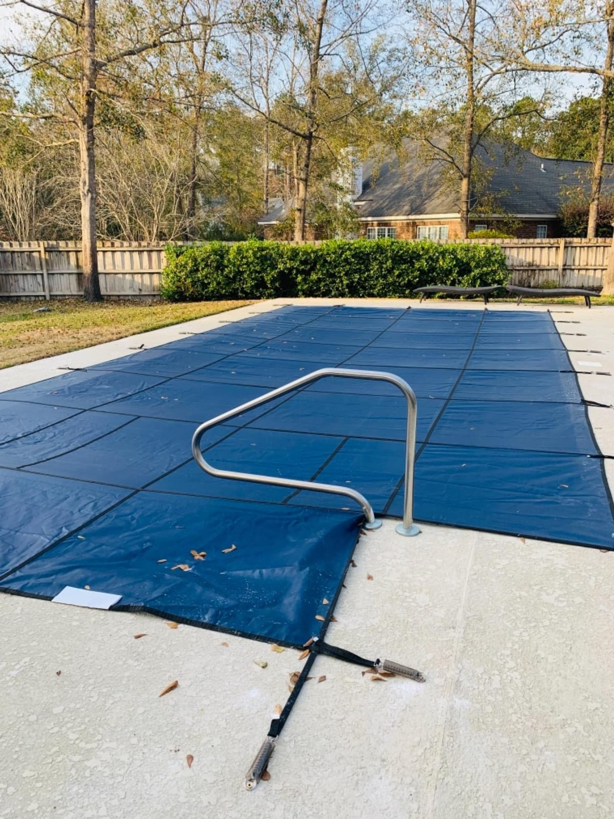 18-Year Mesh 18-ft x 36-ft In-Ground Pool Safety Cover with 4-ft x 8-ft Center Step - Blue customer photo 2