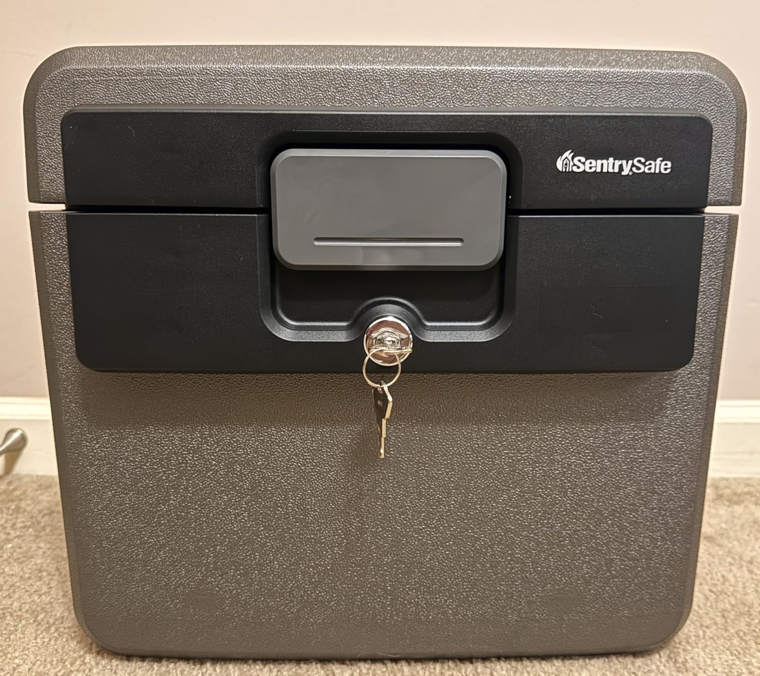 SentrySafe Black Fireproof and Waterproof Safe, File Folder and Document Box with Key Lock, 14.3 x 15.5 x 13.5 inches, HD4100 customer photo 1