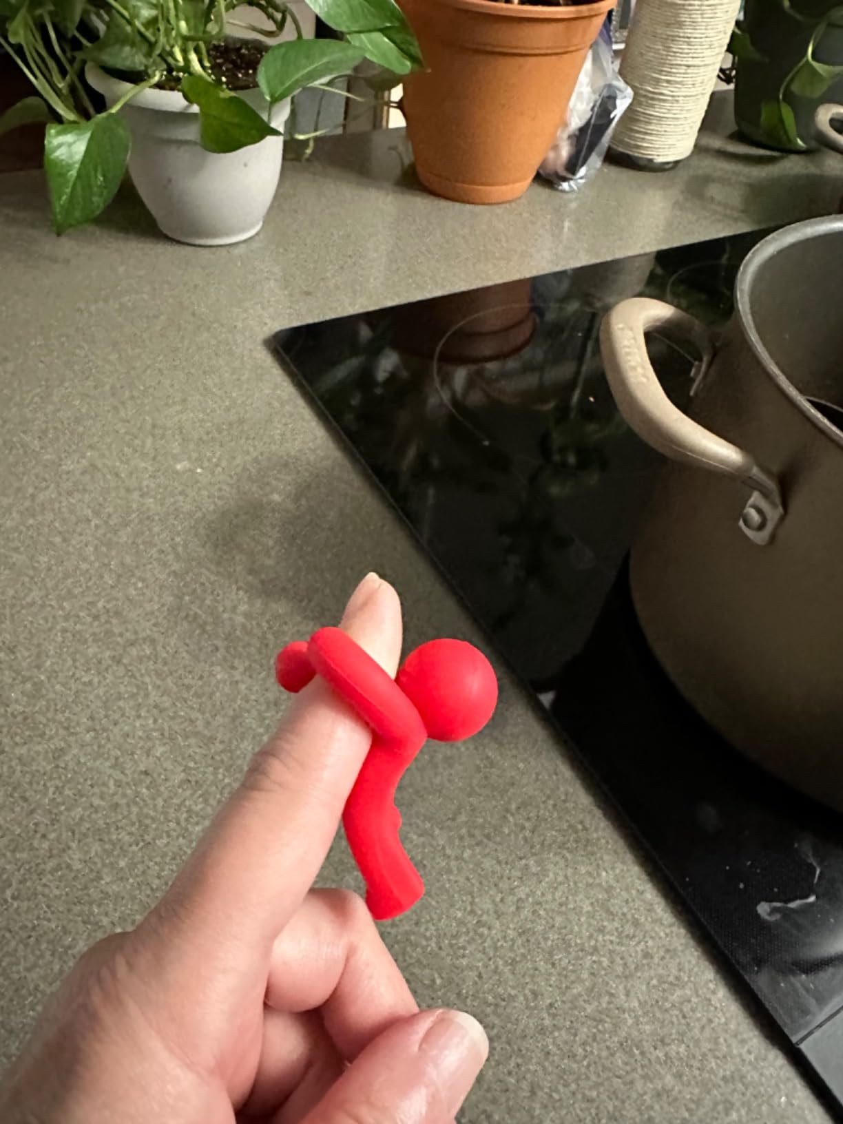 Hug Doug Spoon Saver | Spoon Holder and Lid Lifter Stopping The Spoon from Falling in | Silicone Spoon Rest | Stove Spoon Holder | Cool Kitchen Gadgets & Cute Kitchen Accessories | by Monkey Business customer photo 2