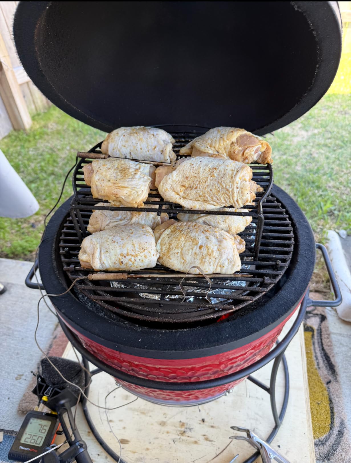 Kamado Joe Joe Jr 13.5-inch Portable Ceramic Charcoal Grill with Grill Stand, Stainless Steel Cooking Grate, Heat Deflectors and Ash Tool in Red, Model KJ13RH customer photo 2