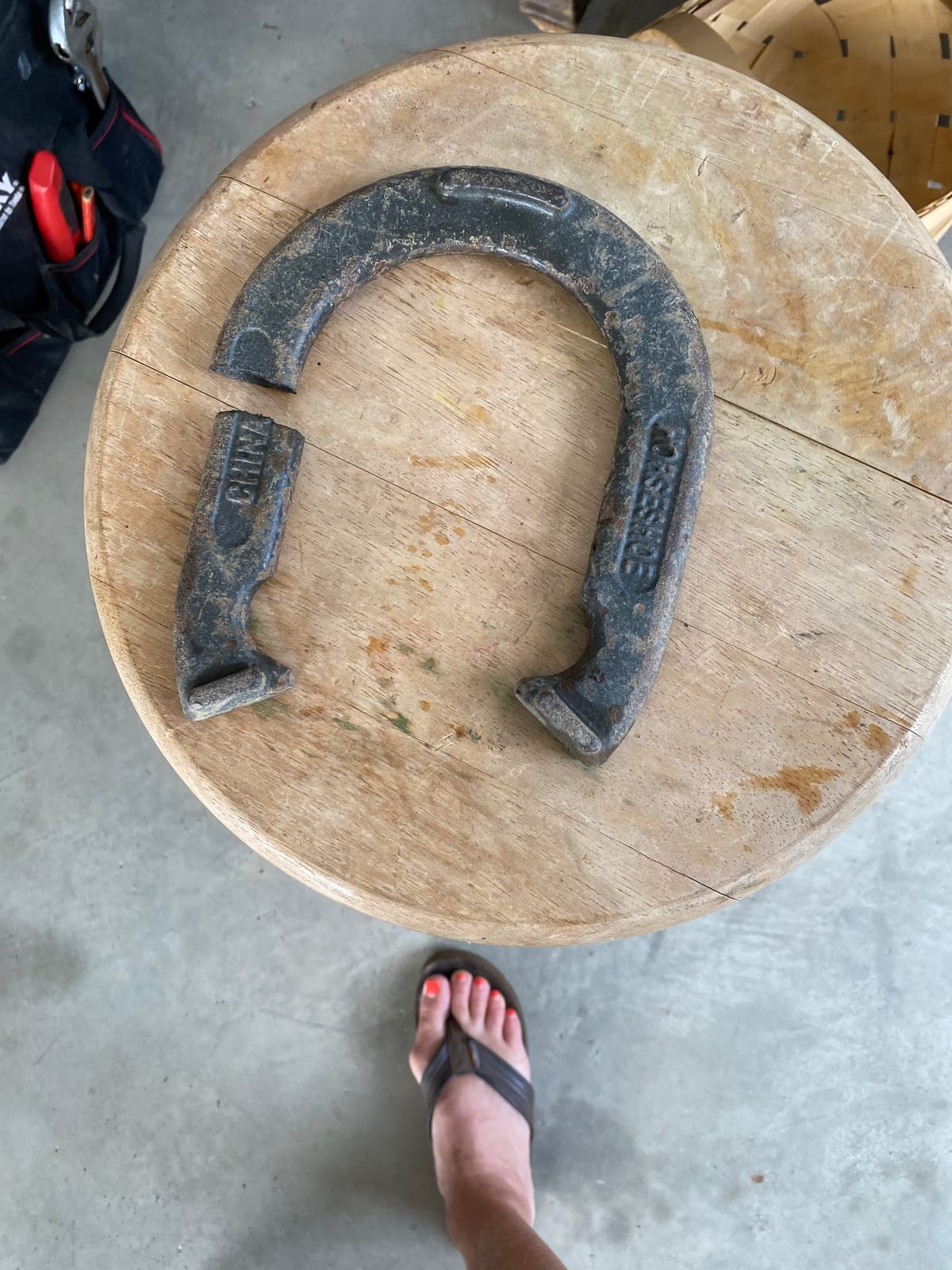 Triumph Forged and Steel Horseshoe Set Complete with 4 Horseshoes, 2 Stakes - Patriotic or Blue and Grey Colors - Perfect Addition for Parties and Outdoor Gatherings customer photo 1