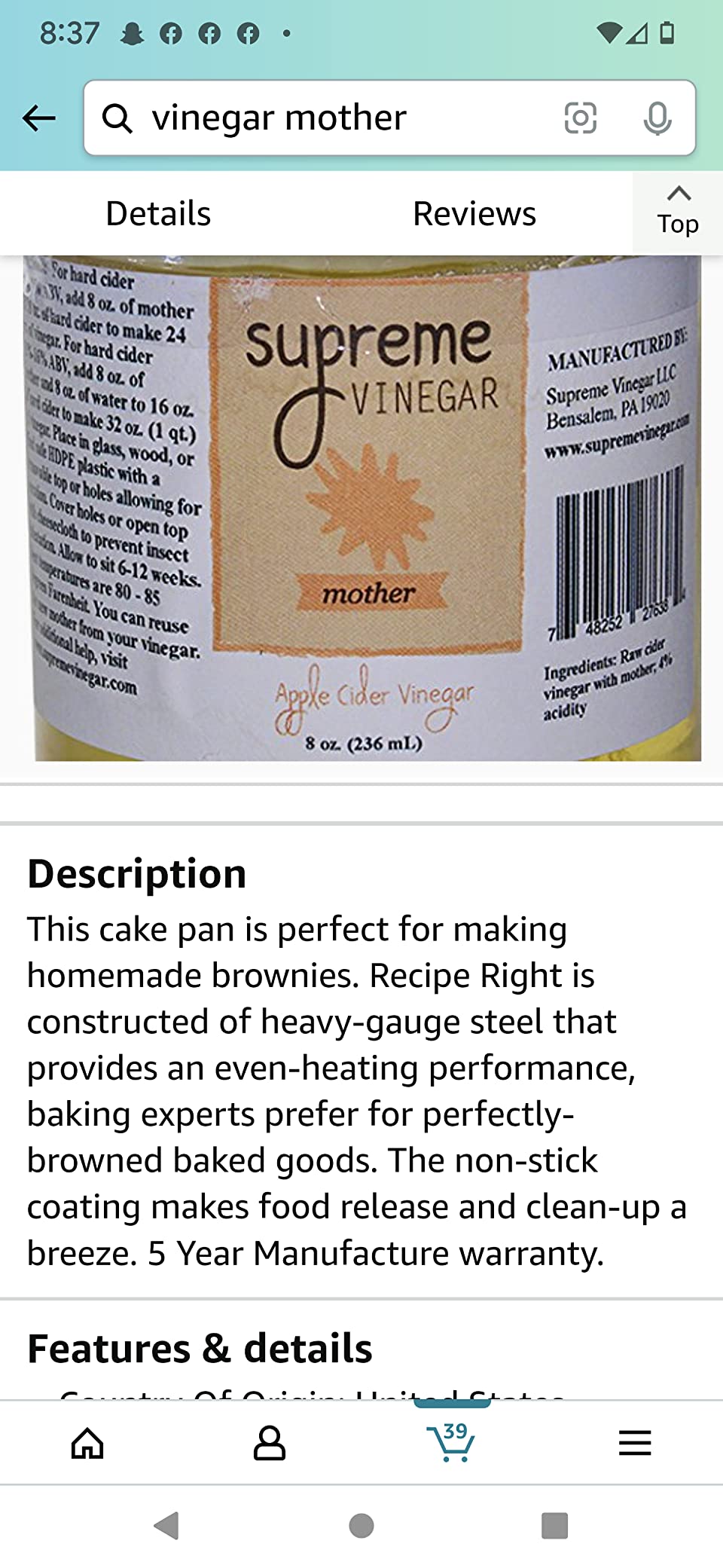 3696 Supreme Cider Mother of Vinegar Yellow 8 oz. customer photo 1