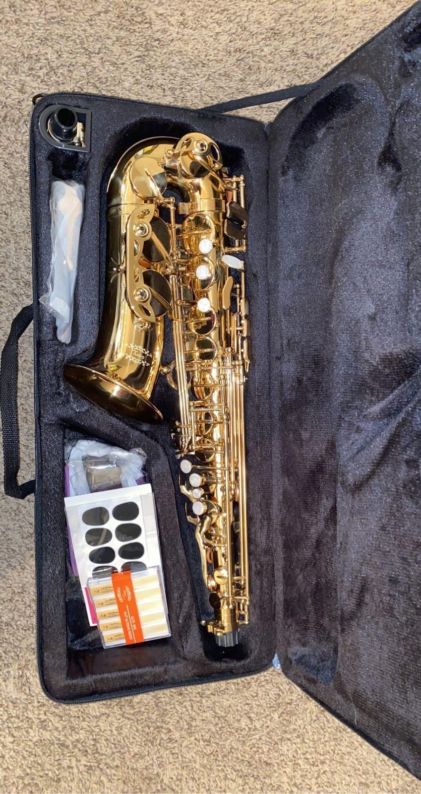 Glory Gold Laquer E Flat Alto Saxophone with 11reeds,8 Pads cushions,case,carekit customer photo 2