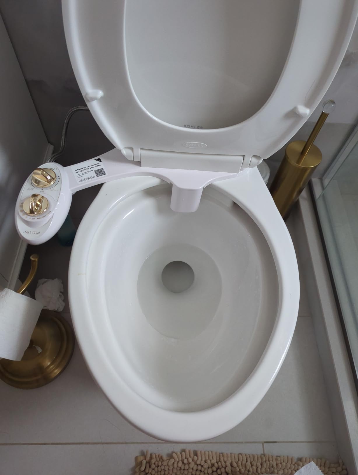 LUXE Bidet NEO 185 - Bidet Attachment for Toilet Seat, White | Non-Electric, Dual Nozzle, Self-Cleaning, Adjustable Water Pressure, Rear & Feminine Wash customer photo 2