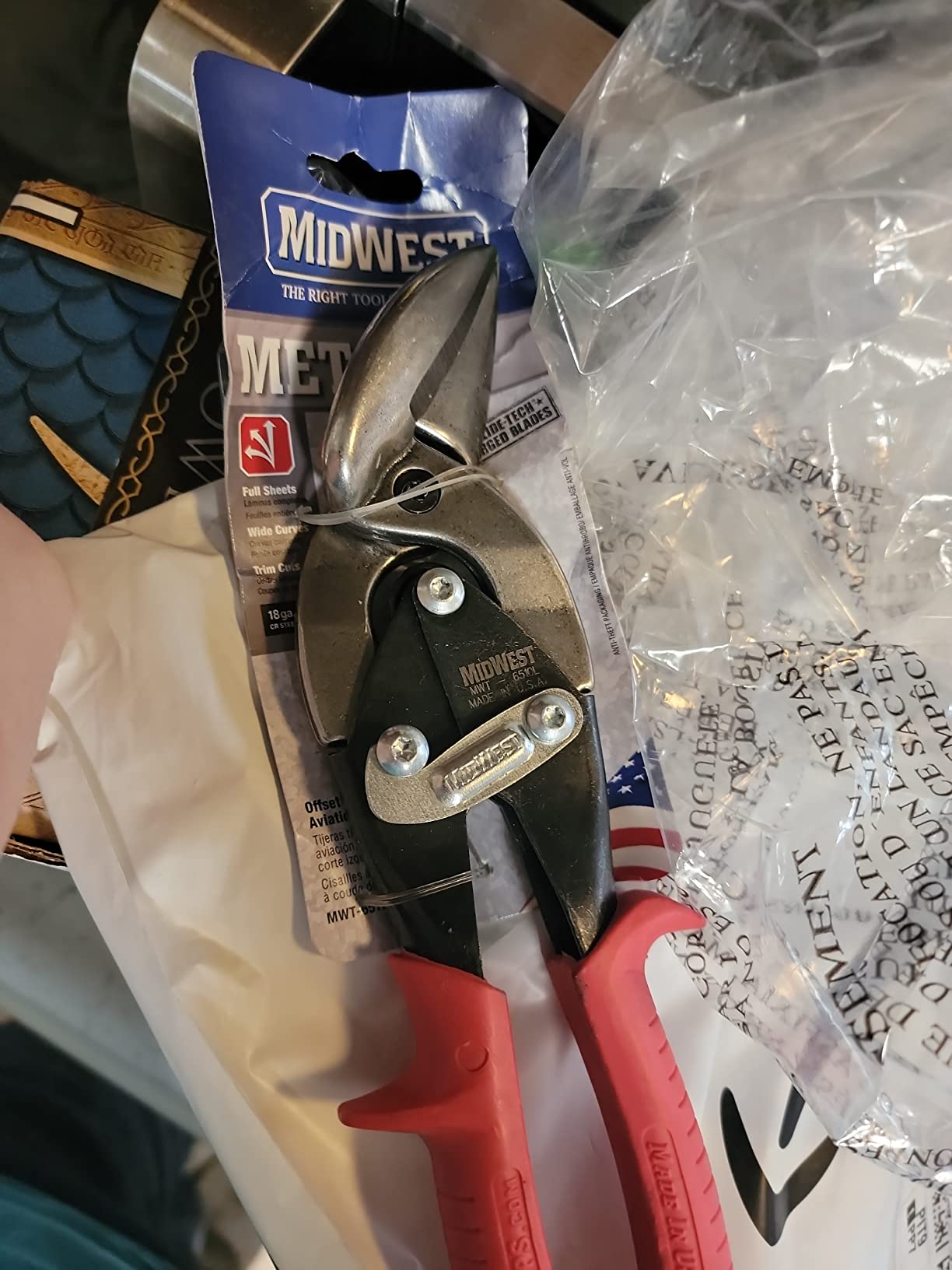 MIDWEST Special Hardness Aviation Snip - Left Cut Offset Stainless Steel Cutting Shears, Made in the USA - MWT-SS6510L customer photo 1
