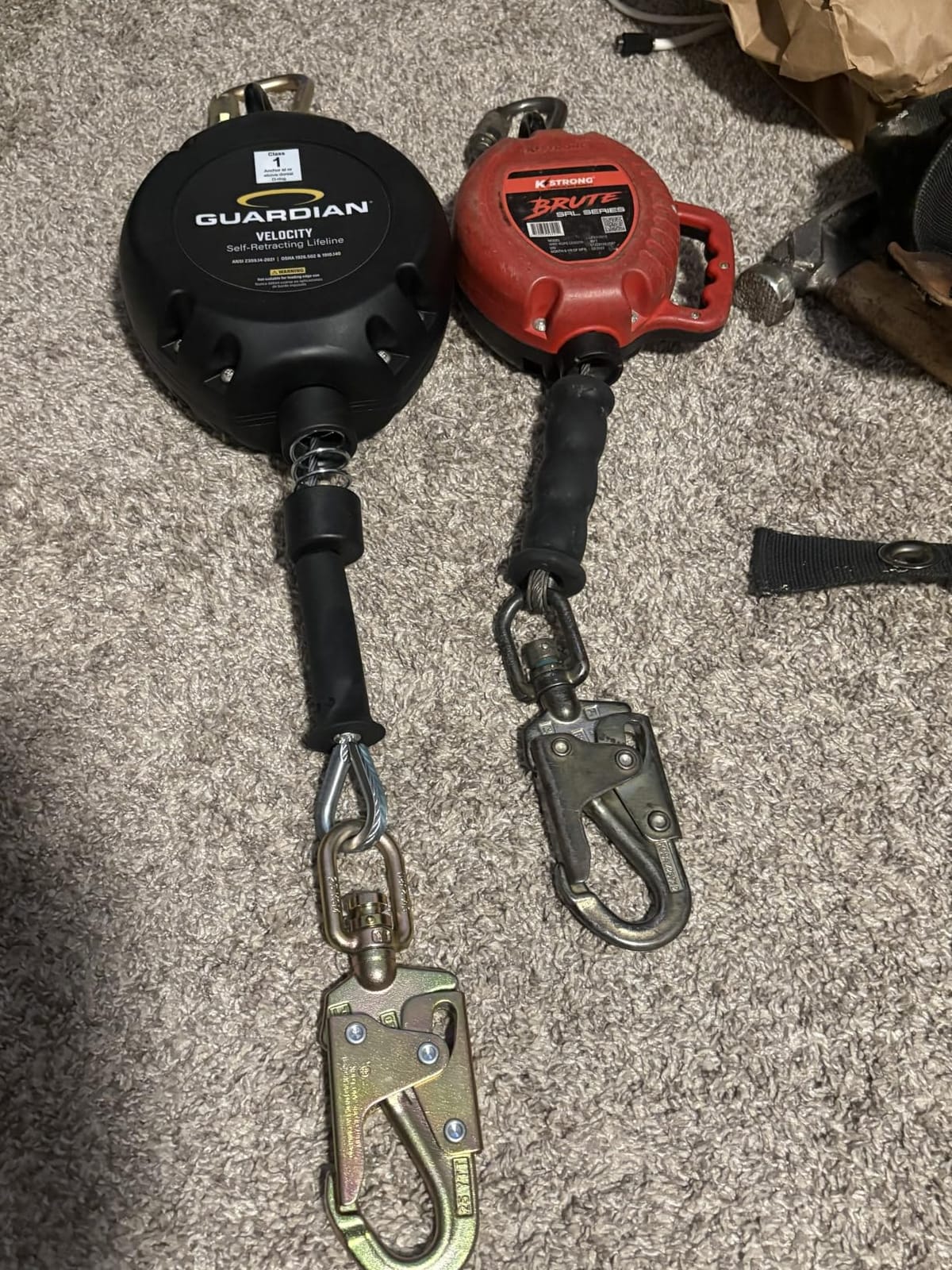 Guardian 42002 Velocity Class 1 Cable Self-Retracting Lifeline (SRL) with Carabiner | 30 ft | Class 1 | ANSI and OSHA Compliant customer photo 1