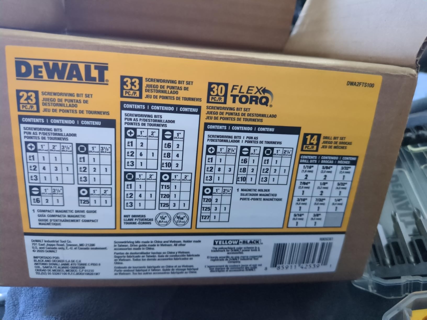 DEWALT Screwdriver Bit Set, 100 Pc Impact Driver Bit Set with Drill Bits, Magnetic Holder and Nut Drivers, FlexTorq Impact Ready, ToughCase Included (DWA2FTS100) customer photo 2