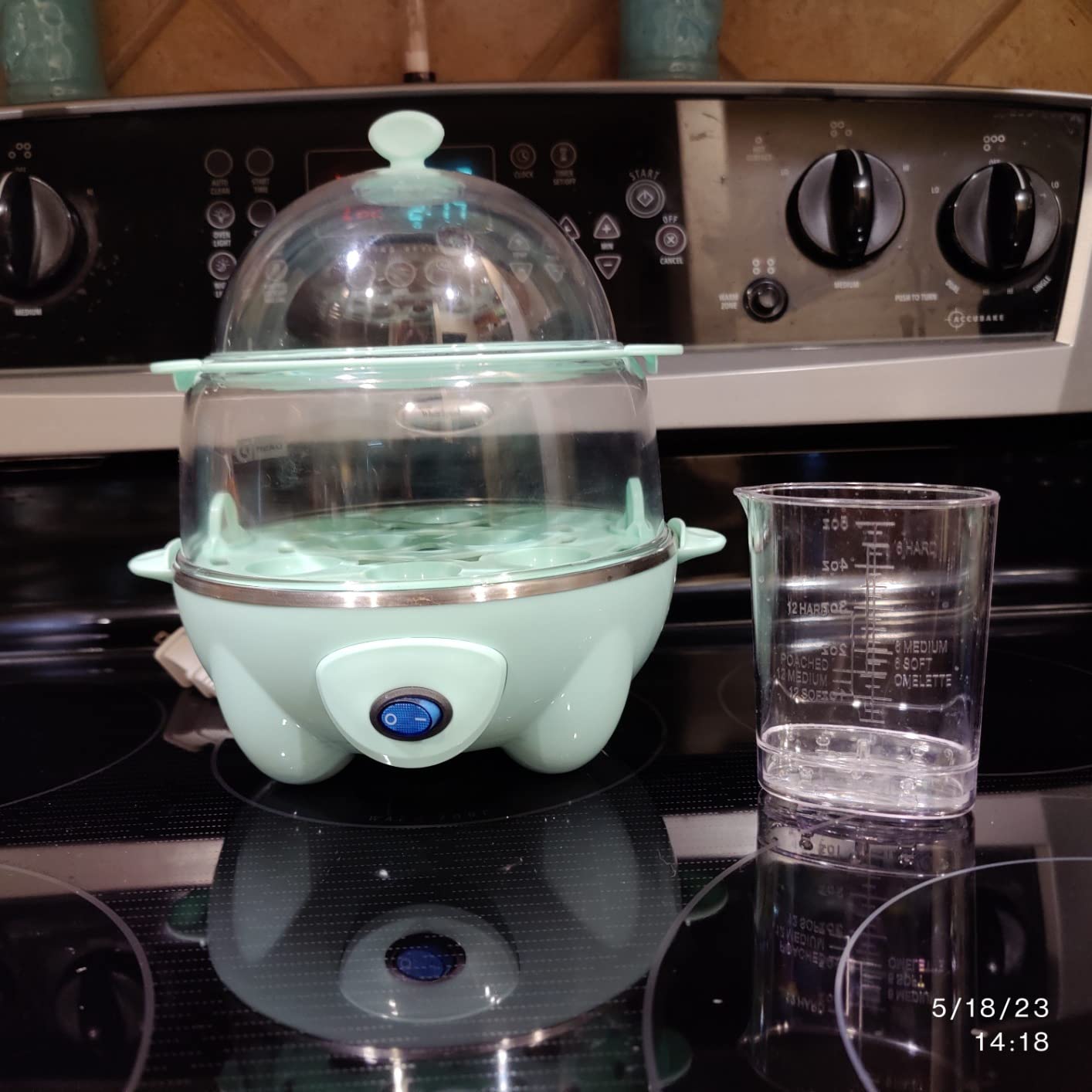 Dash Deluxe Egg Cooker, 12 Hard Boiled Eggs, Black | Electric Double Decker Egg Poacher, Steamer & Omelette Maker Machine, Soft or Poached Eggs, Auto Shut-Off, BPA-Free customer photo 2