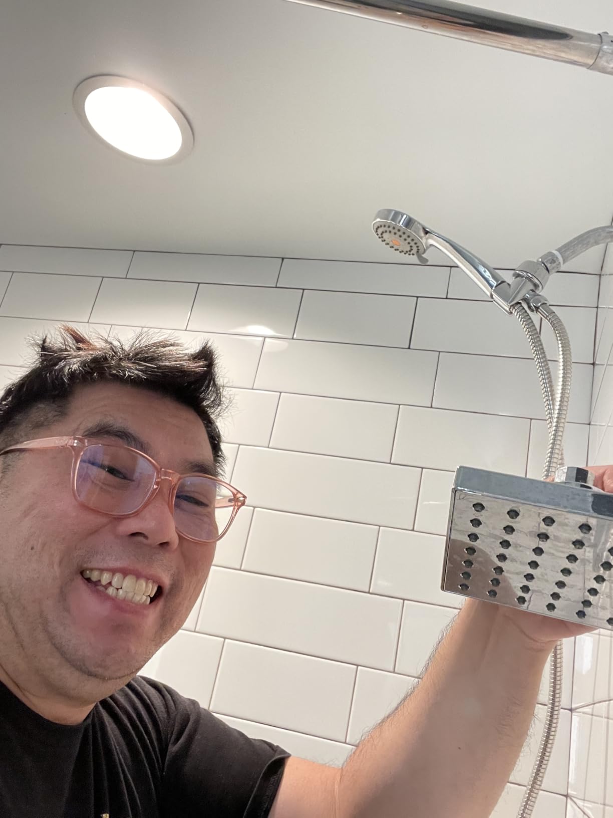 HO2ME High Pressure Handheld Shower, Power Boost Resists Low Flow, Chrome customer photo 1
