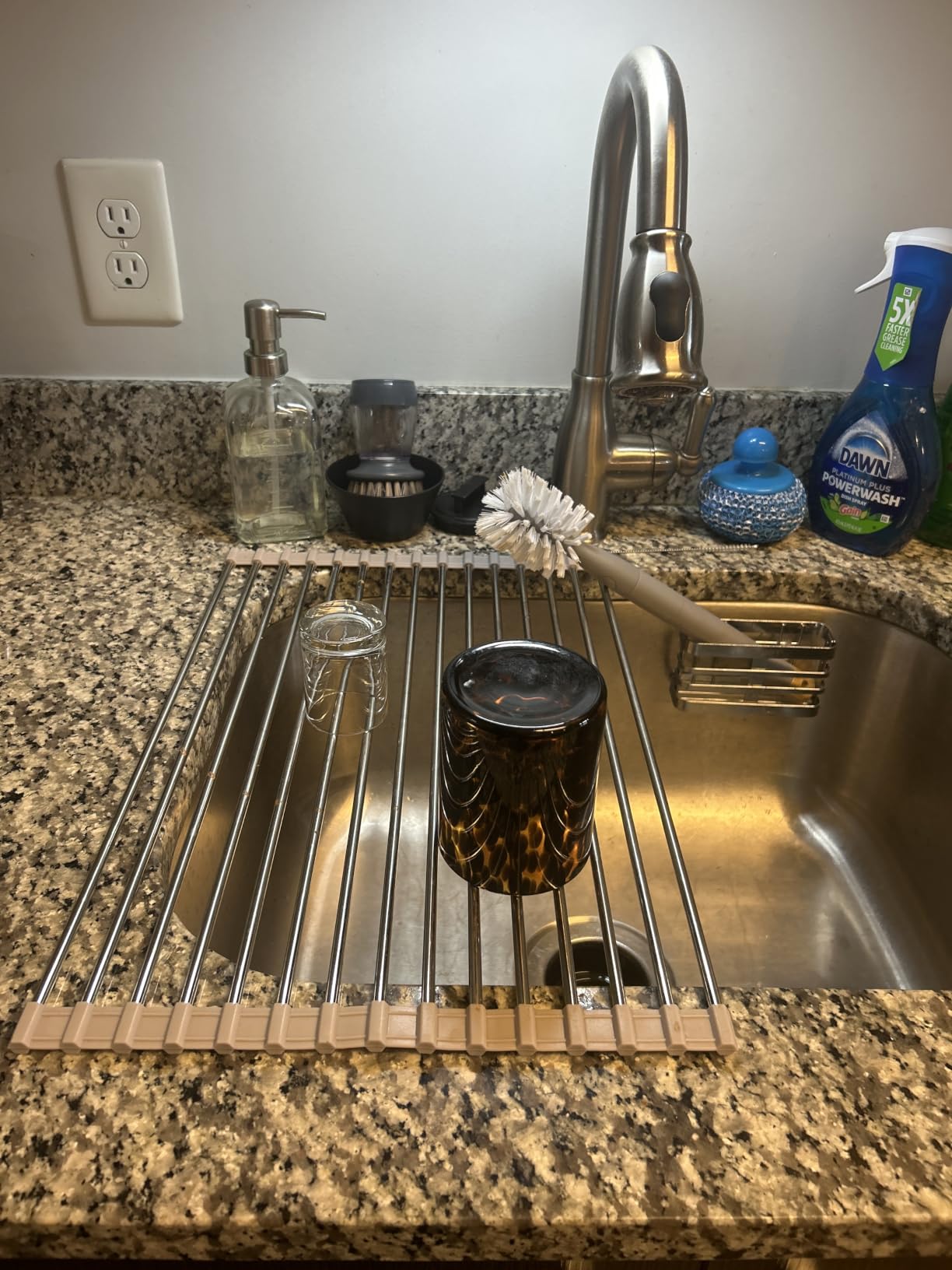Ahyuan Roll up Dish Drying Rack Over The Sink Kitchen Roll up Sink Drying Rack Portable Dish Drainer Foldable Dish Drying Rack (Black, 17.8''X11.8'') customer photo 2