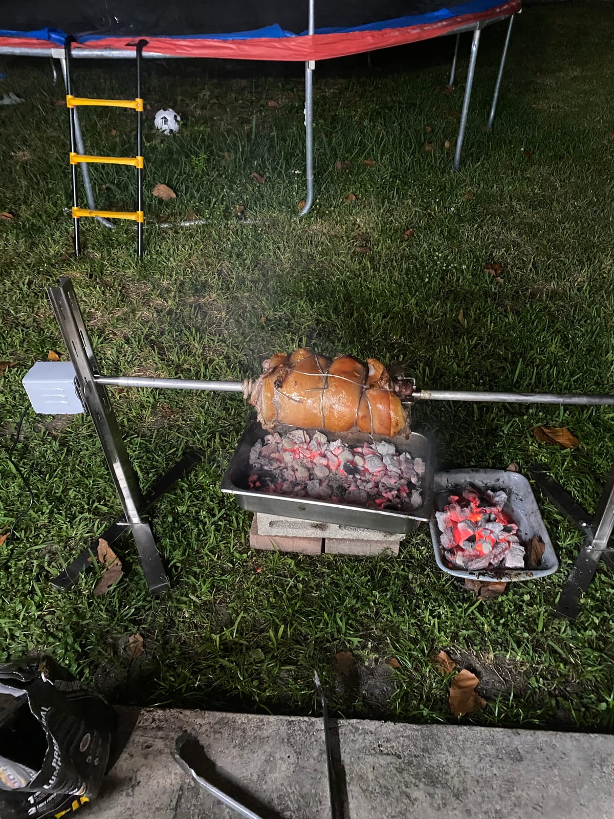 Ash & Ember 13W Tripod Rotisserie Roaster Stand, Rated 85 LB, Adjustable Height Open Fire Roaster, Round Stainless Steel Spit Rod, Electric BBQ Grill Stand for Pork, Chicken, Lamb, or Goat customer photo 2