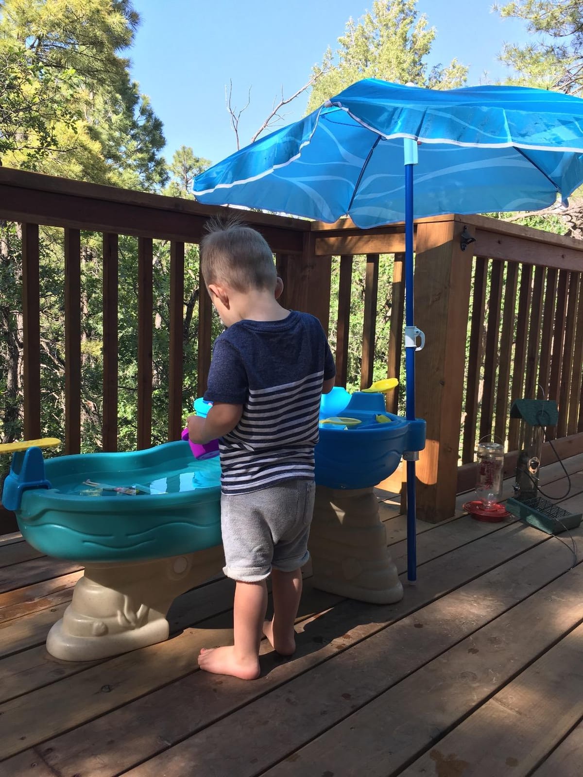 Step 2 Spill & Splash Seaway Water Table for Kids, Two-Tier Outdoor Kids Water Sensory Table with Umbrella, Ages 1.5+ Years Old, 11 Piece Water Toy Accessories customer photo 1