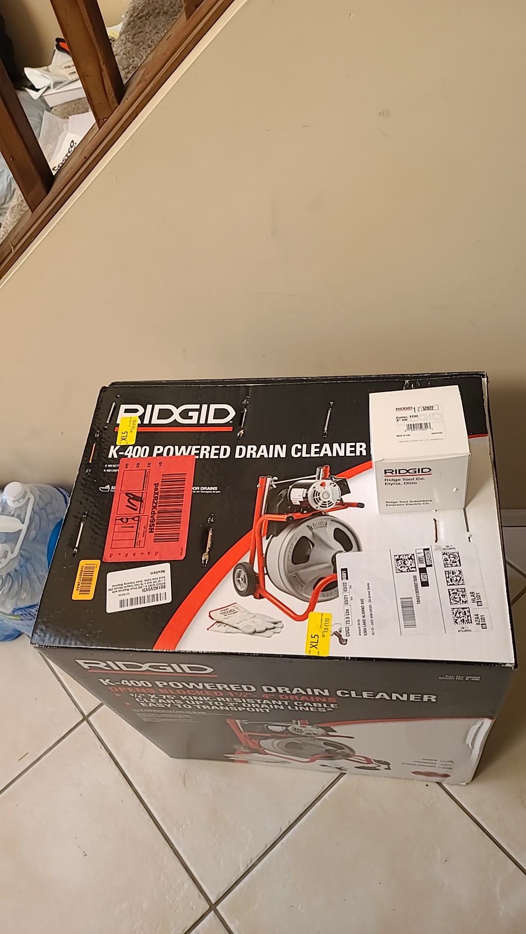 RIDGID 52363 Model K-400 Drain Cleaning 120-Volt Drum Machine Kit with C-32IW 3/8