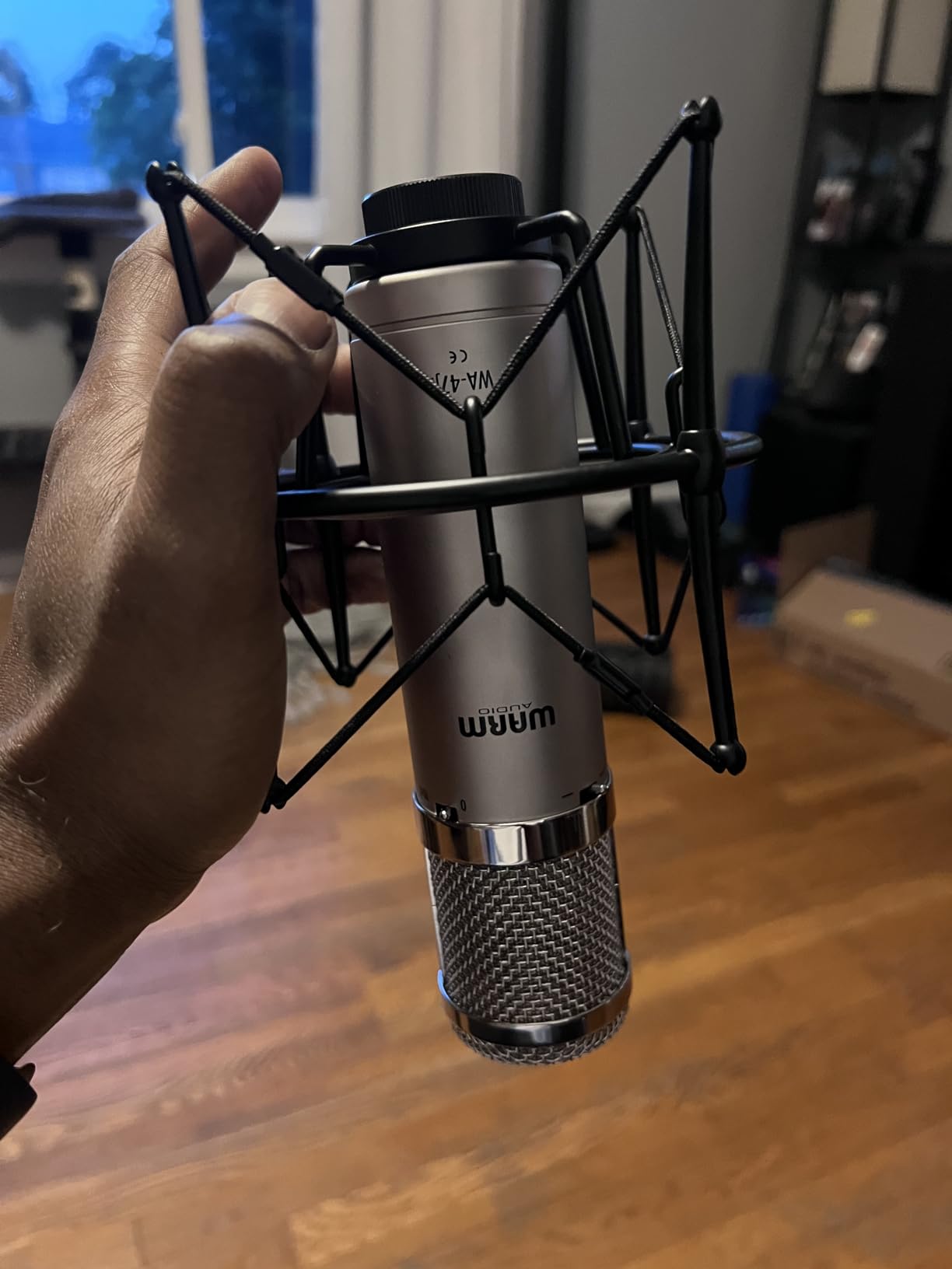 Microphone Shock Mount Mic Holder - Anti Vibration Spider Shockmount Compatible with Many Condenser Mics Like AT2020 MXL 770 MXL 990 Samson G Track Pro Rode Procaster NT1-A Neumann U87 etc. customer photo 1