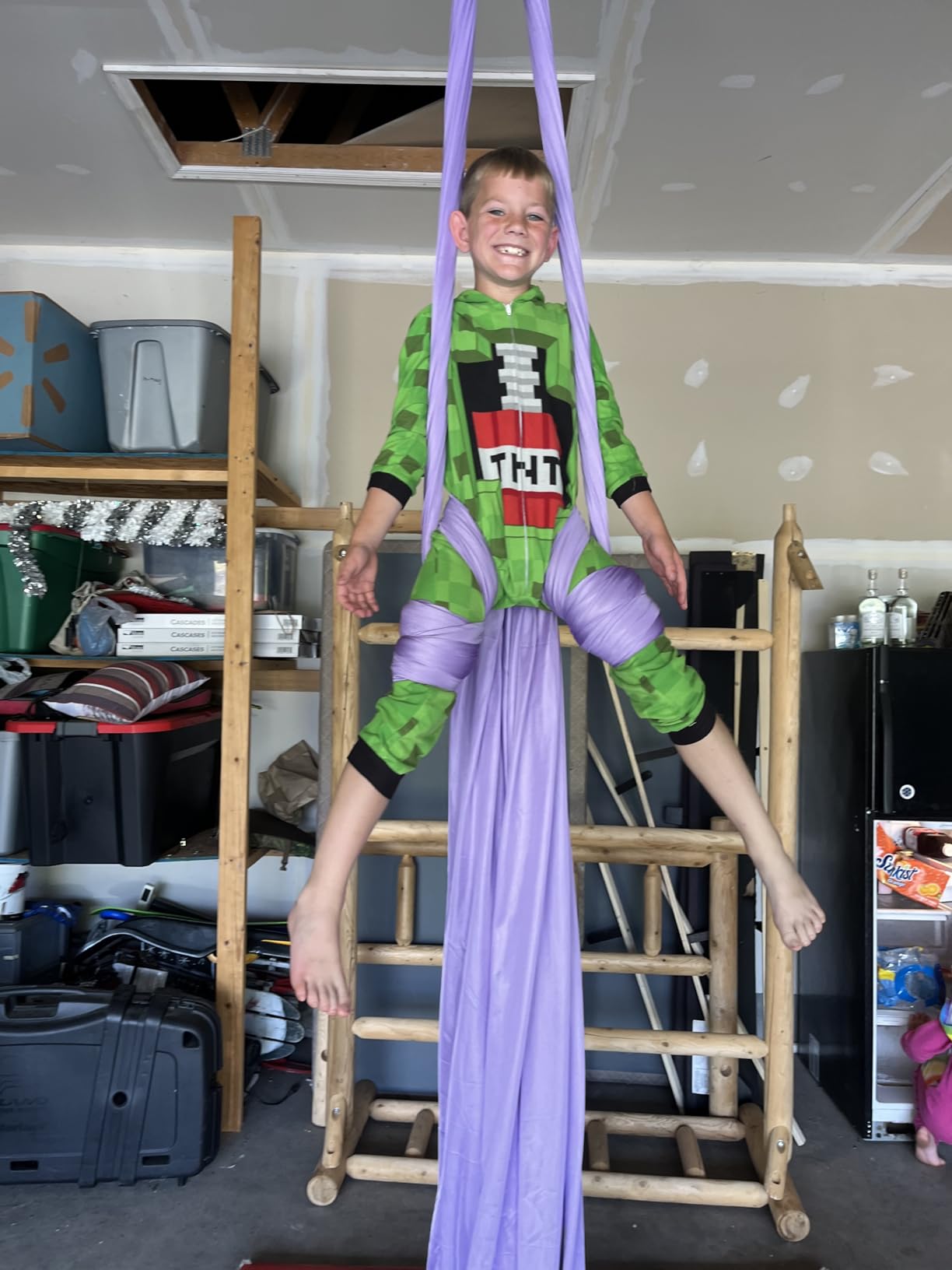 Durable Aerial Silks Starter Kit with 11-Yard Yoga Hammock & Hardware customer photo 2