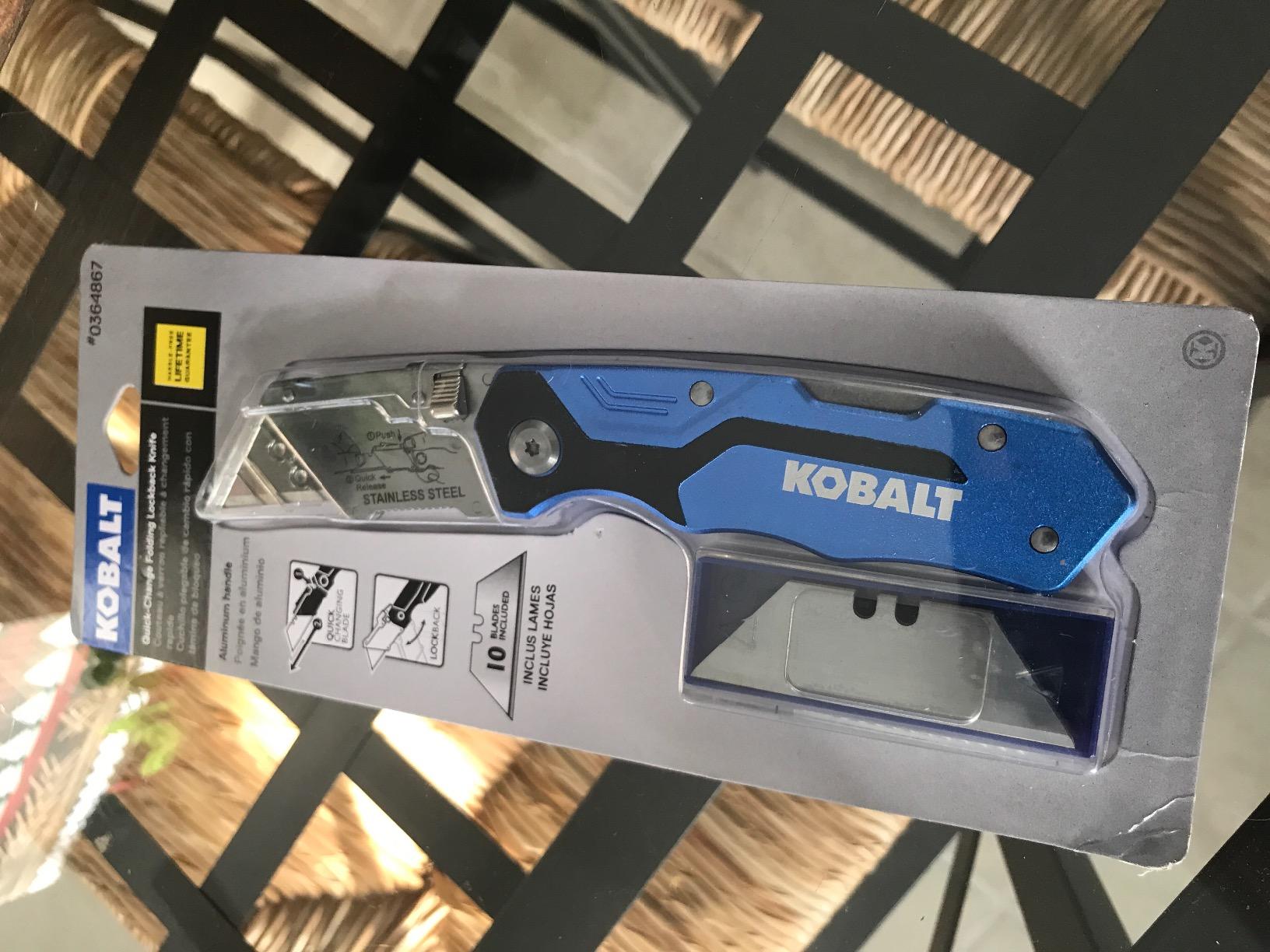 Kobalt Utility Knife & 11 Blades, Foldable Speed Release Quick Change Box Cutter customer photo 2