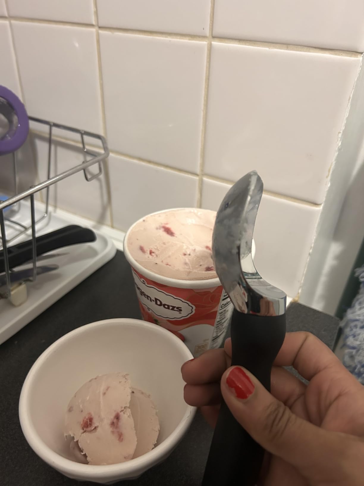 Spring Chef Heavy Duty Metal Ice Cream Scoop with Soft Grip Handle, Black customer photo 2