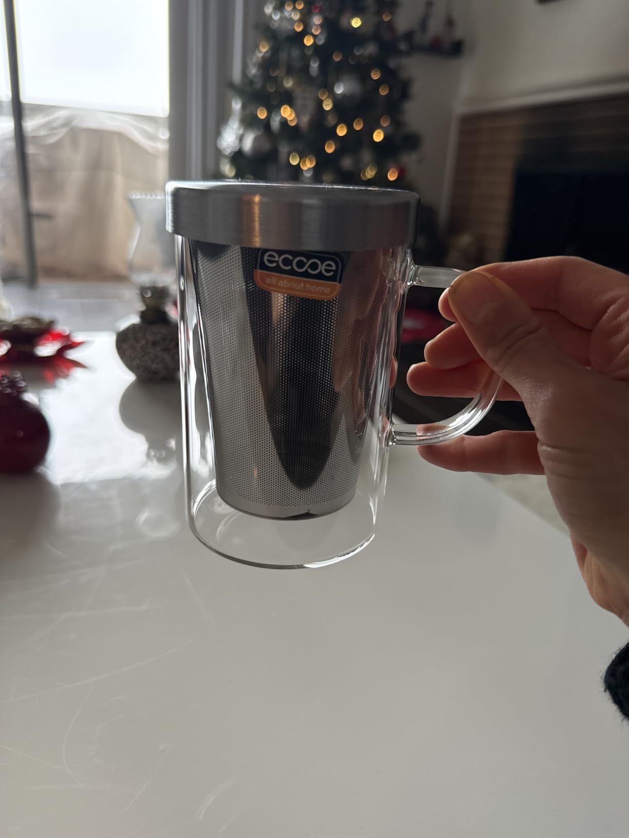 ecooe 16.9oz Glass Tea Cup with Infuser and Lid 430ml(Use Capacity) customer photo 2