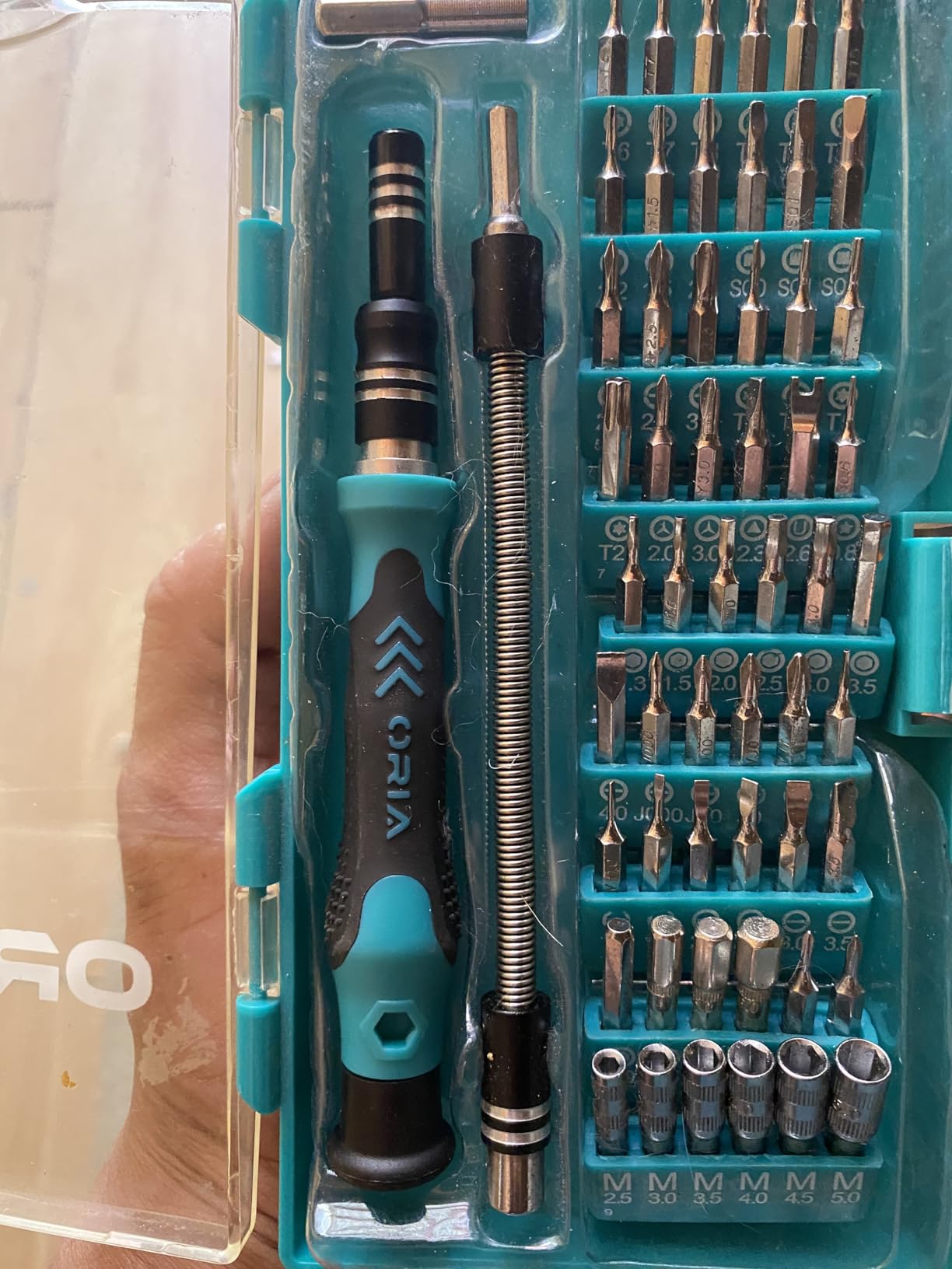 ORIA Precision Screwdriver Set, 61 in 1 Small Screwdriver Set with 57 Precision Bits, Portable Repair Tool Kit, Magnetic Screw Driver Kit with Extension Rod for Smartphone, PC, Watch,Toys, Blue customer photo 1