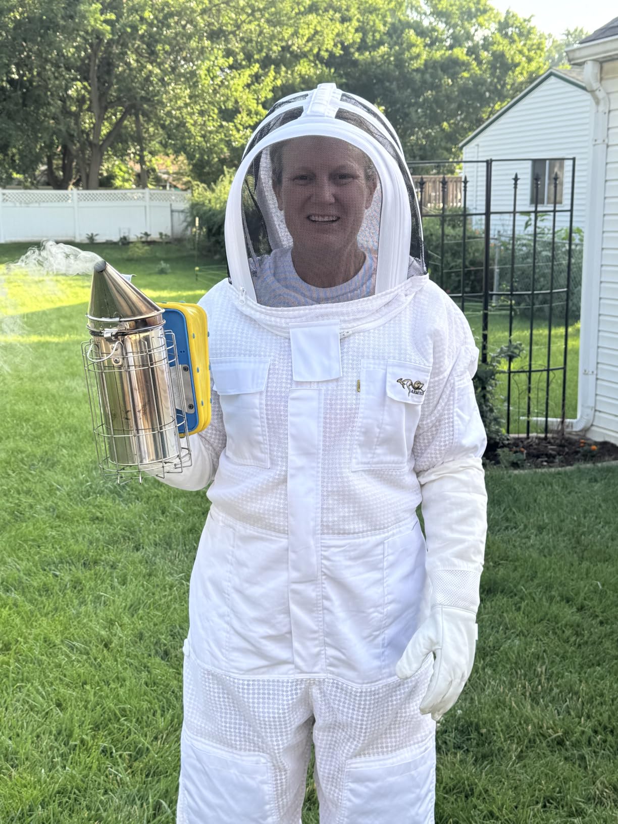 3 Layer Ventilated Bee Suit for Men & Women, Sting Proof Beekeeping Suit with Fencing & Round Veil, Professional Beekeeper Suit & Gear (2XL) customer photo 2