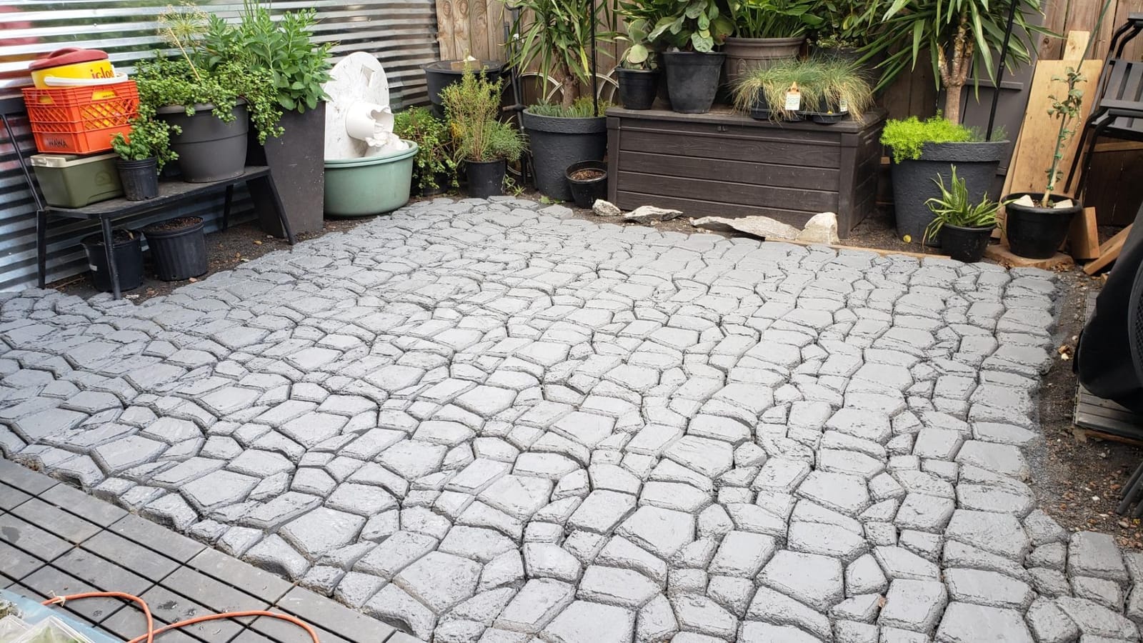 Walk Maker, Pathmate Stone Moldings Paving Pavement Concrete Molds Stepping Stone Paver Walk Way Mold for Patio, Lawn & Garden (Big Size: 16.9 x 16.9 x 1.6 inch) customer photo 1