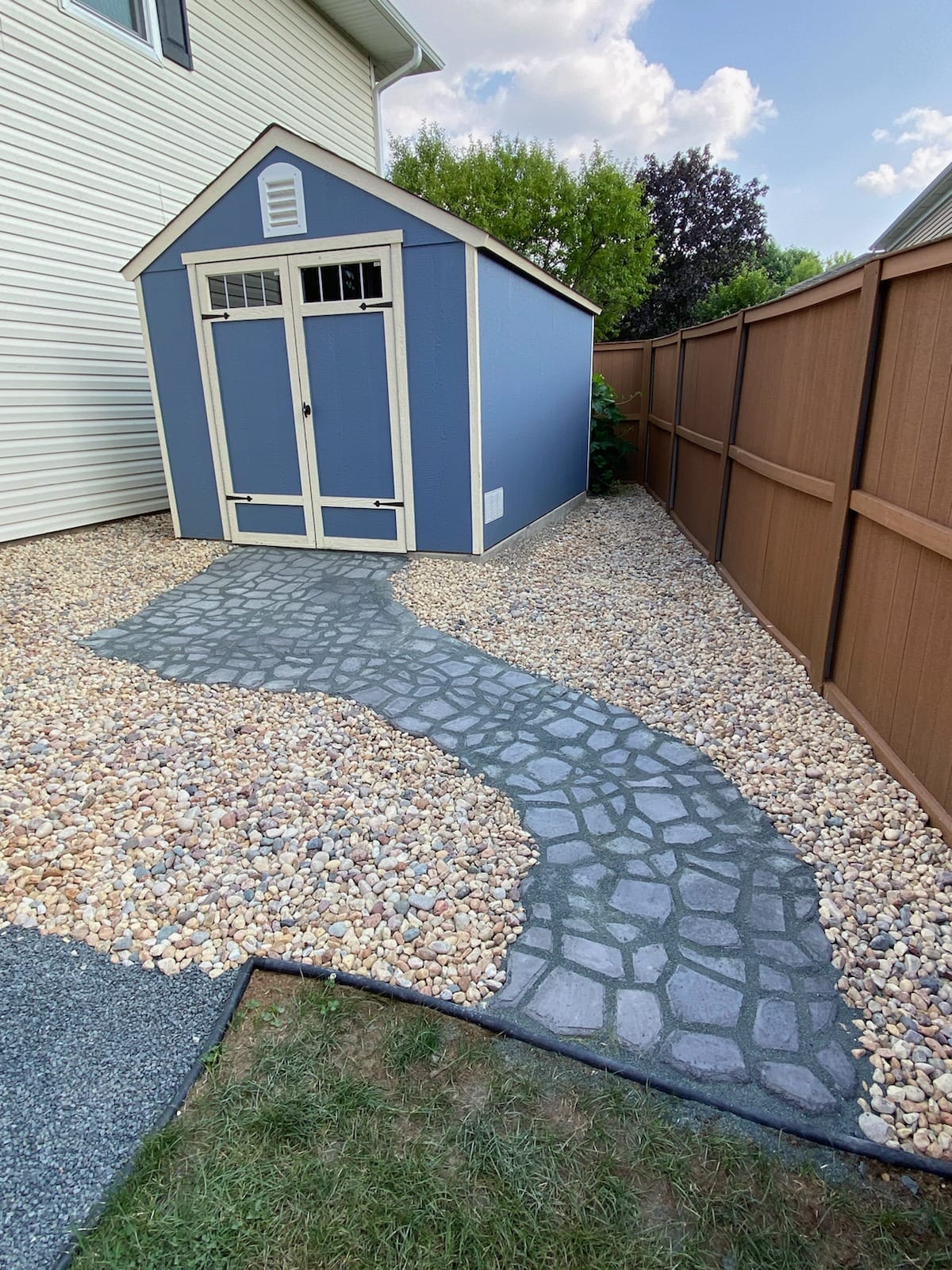 Walk Maker, Pathmate Stone Moldings Paving Pavement Concrete Molds Stepping Stone Paver Walk Way Mold for Patio, Lawn & Garden (Big Size: 16.9 x 16.9 x 1.6 inch) customer photo 2