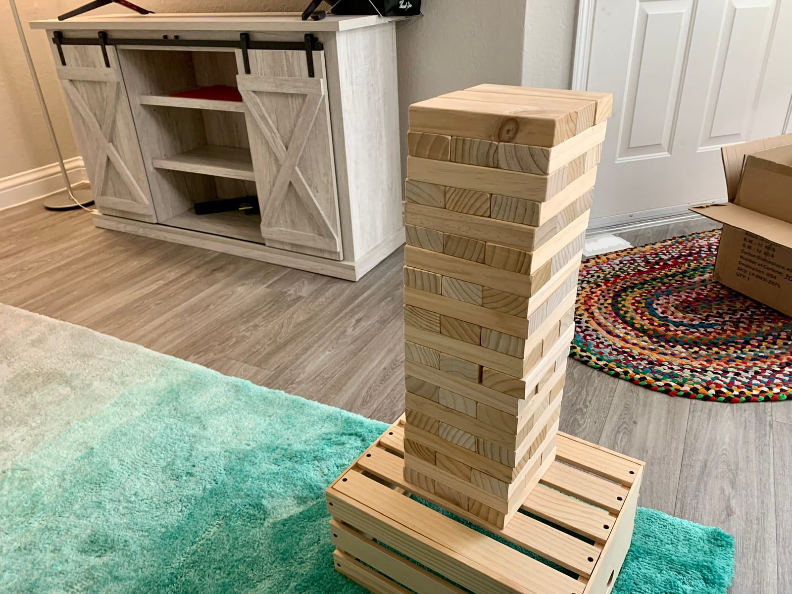 SWOOC Games - Premium Giant Tower Game | 60 Blocks + Storage Crate/Outdoor Table | Stacks up to 5ft | Jumbo Yard Games for Adults and Family | Giant Outdoor Set | Big Backyard Fun | Large Lawn Size customer photo 2