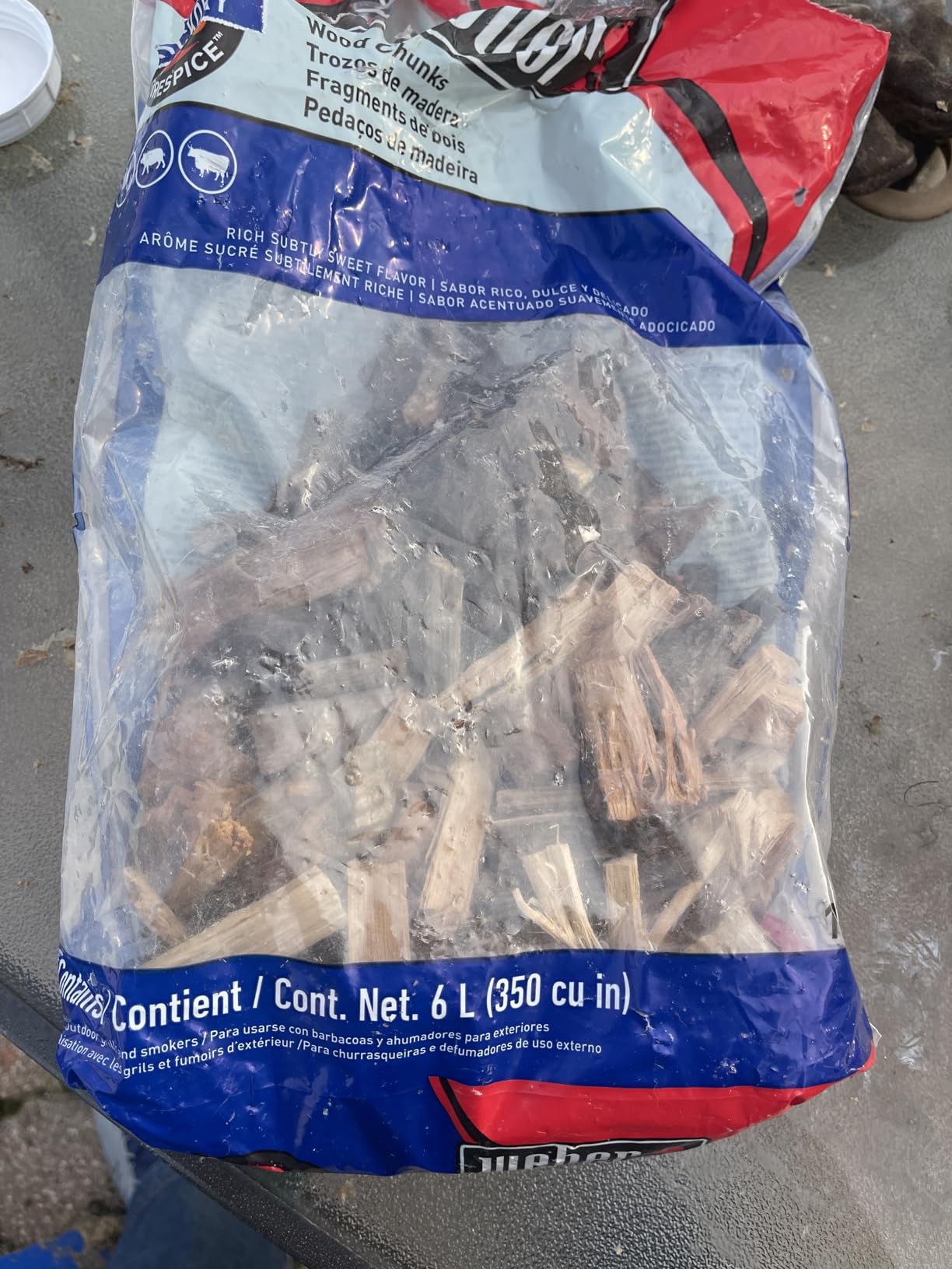 Weber Hickory Wood Chunks, Outdoor Cooking Fuel, 4 lb | Premium BBQ Smoking & Grilling Fuel for Rich, Subtly Sweet Flavor - Ideal for Beef, Lamb, Poultry & Pork - Long Lasting customer photo 2