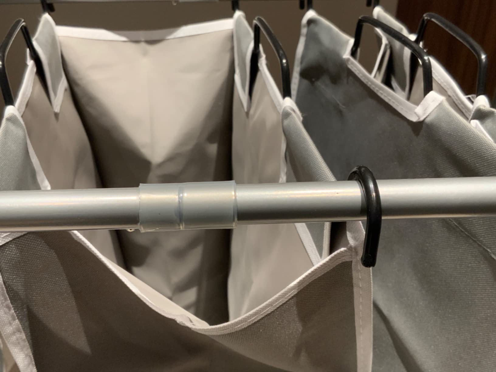 Simple Houseware Heavy Duty 3-Bag Laundry Sorter Rolling Cart, Chrome customer photo 2