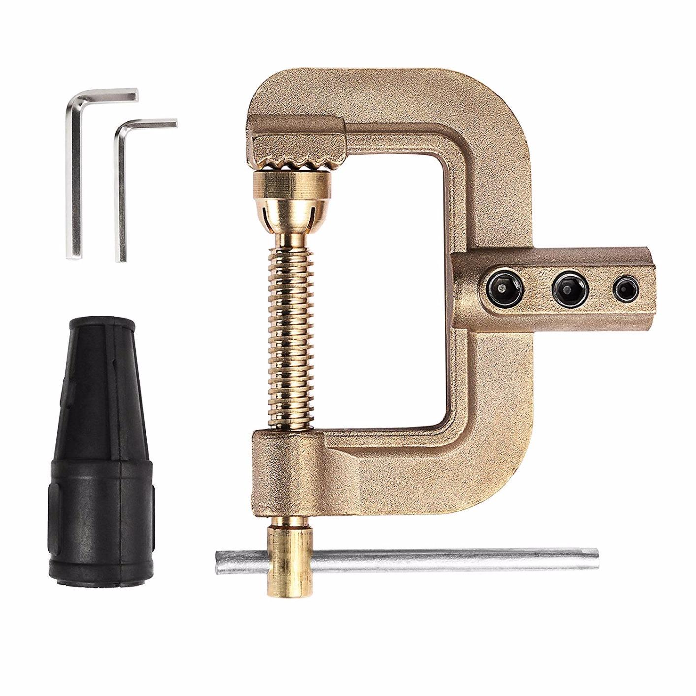 HITBOX Welding Ground Clamp, Solid Brass Heavy Duty Screw-Lock C-Style Earth Clamp, 400A for TIG MIG MMA/Stick Welders, 2.3