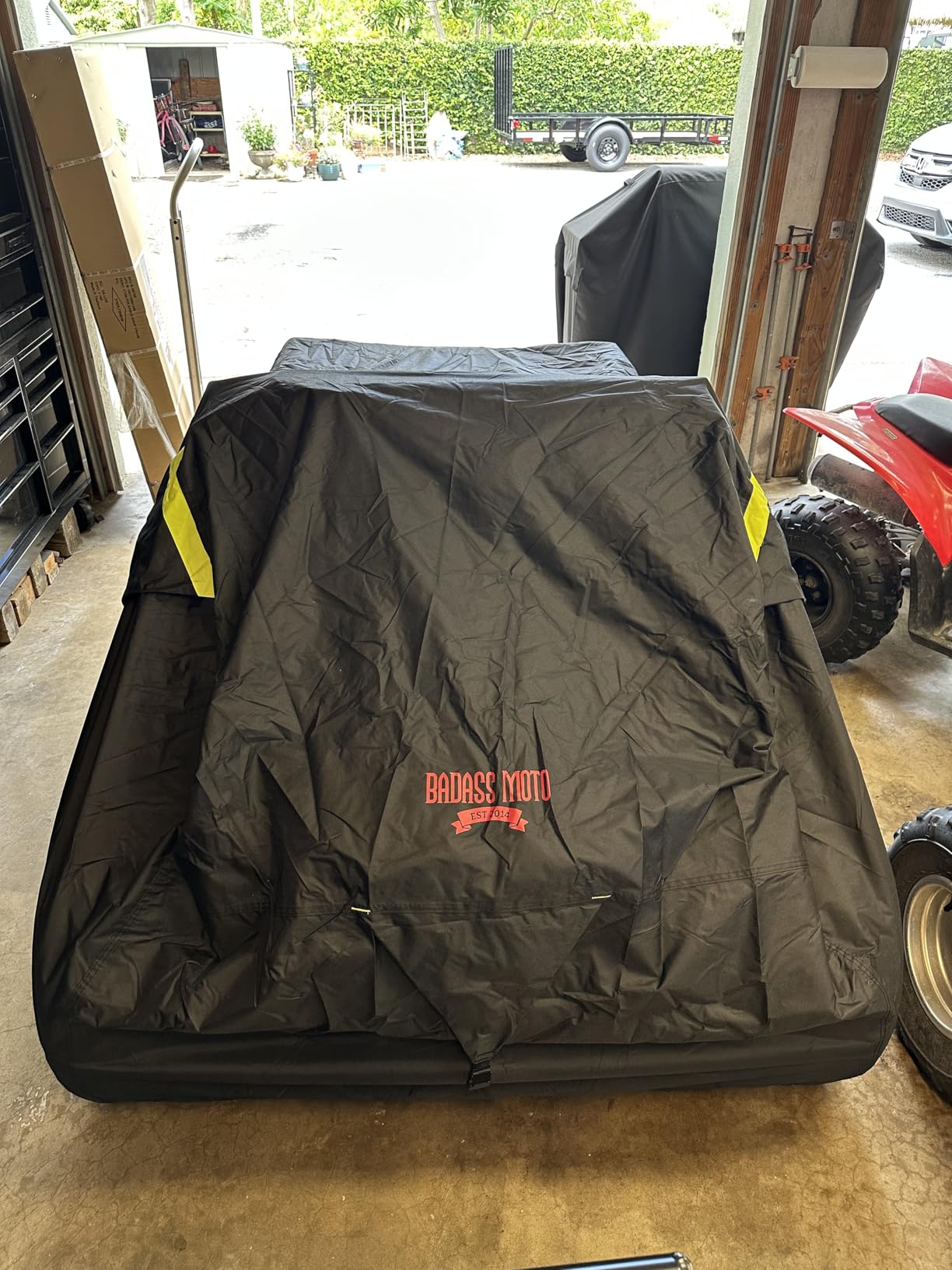 Badass Moto ATV Covers Waterproof Outdoor Heavy Duty, Rip-Resistant, Night-Reflective Quad Cover, 4 Wheeler Cover, Easy-Access Zipper & Vents Four Wheeler Accessories - ATV Gifts, Large 96 Long customer photo 2