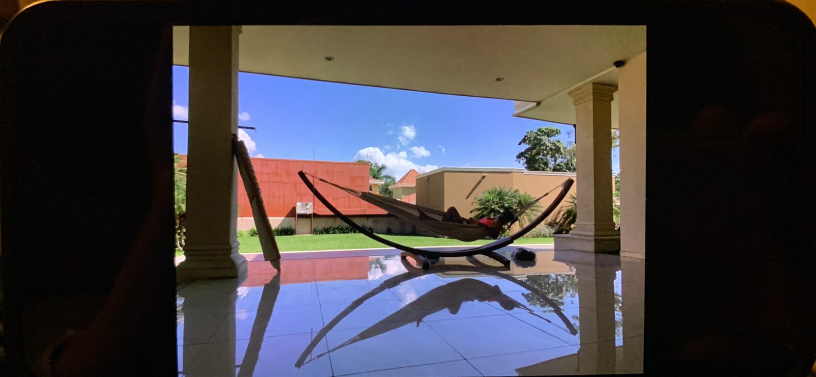 14 Ft. Wooden Arc Hammock Stand. 450 LB Capacity. Teak Stain Finish customer photo 1